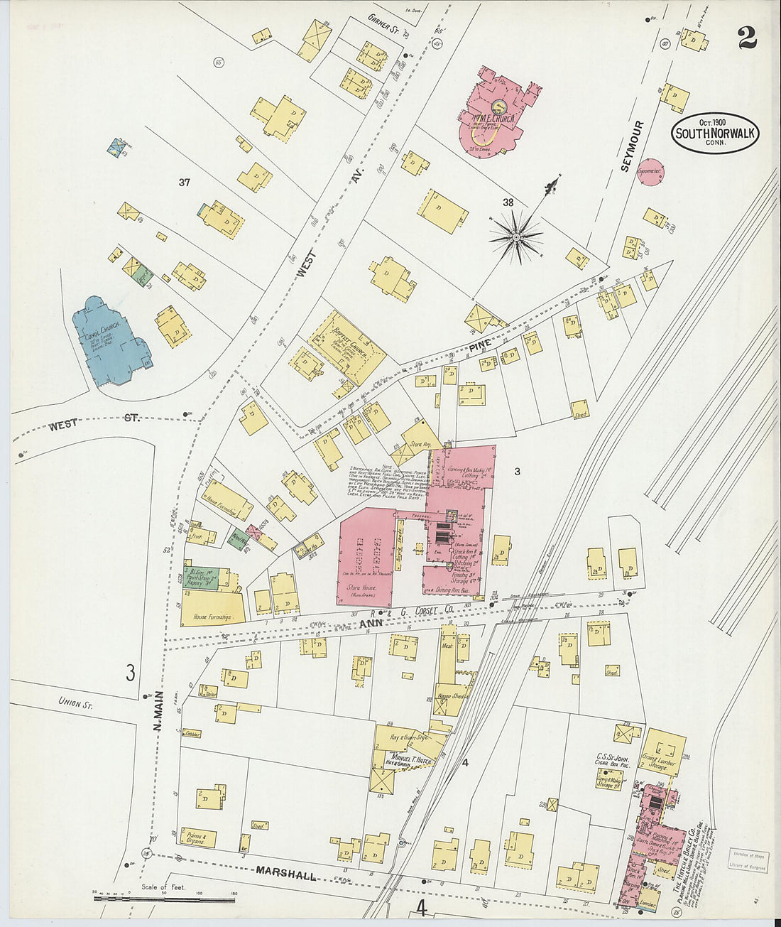 This old map of South Norwalk, Fairfield County, Connecticut was created by Sanborn Map Company in 1900