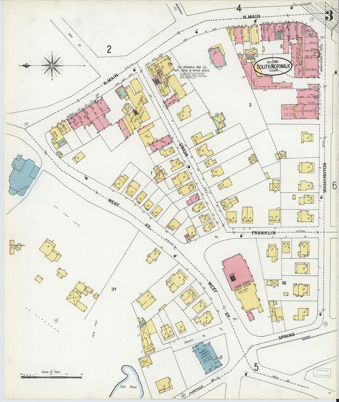 This old map of South Norwalk, Fairfield County, Connecticut was created by Sanborn Map Company in 1900