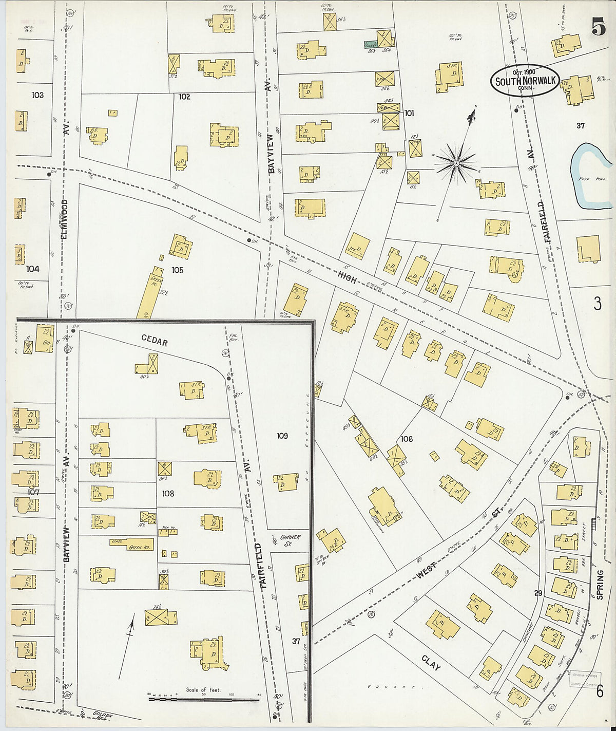 South Norwalk, Fairfield County, Connecticut 1900 (Sheet 5 of 14) by Relic Map Company