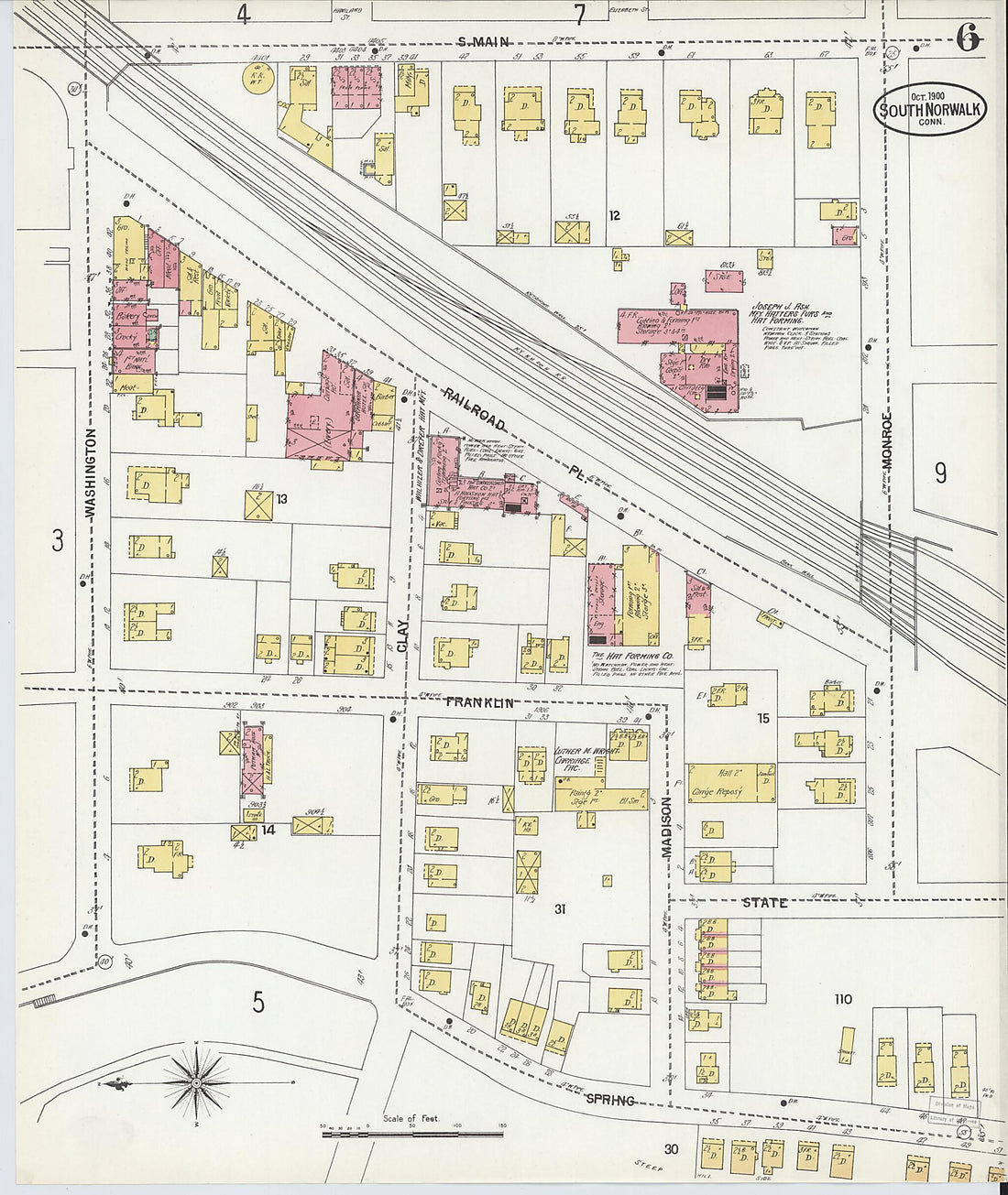 This old map of South Norwalk, Fairfield County, Connecticut was created by Sanborn Map Company in 1900