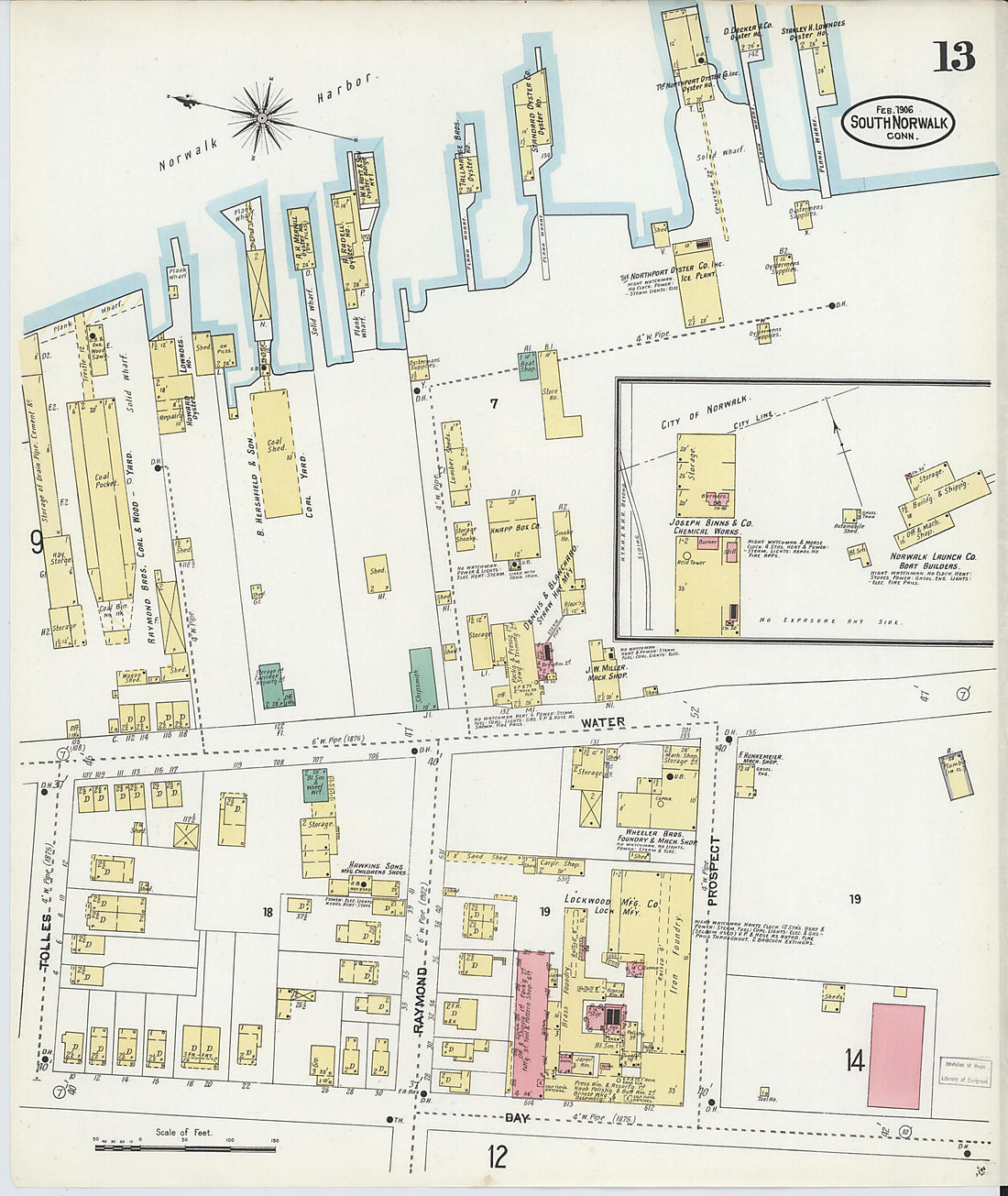 This old map of South Norwalk, Fairfield County, Connecticut was created by Sanborn Map Company in 1906