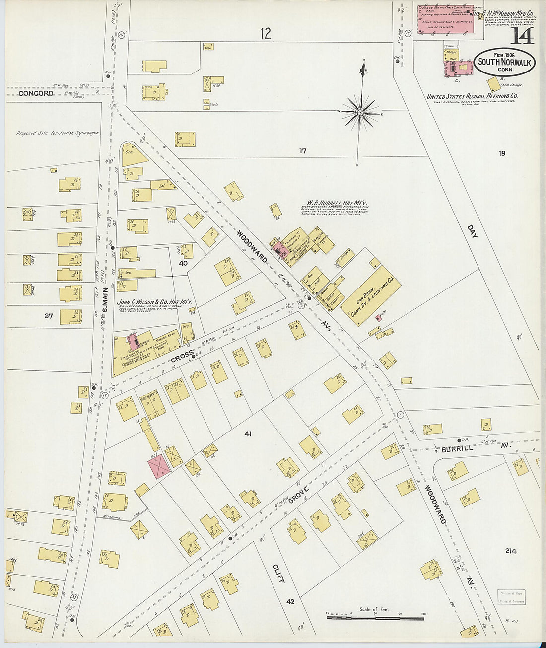 This old map of South Norwalk, Fairfield County, Connecticut was created by Sanborn Map Company in 1906