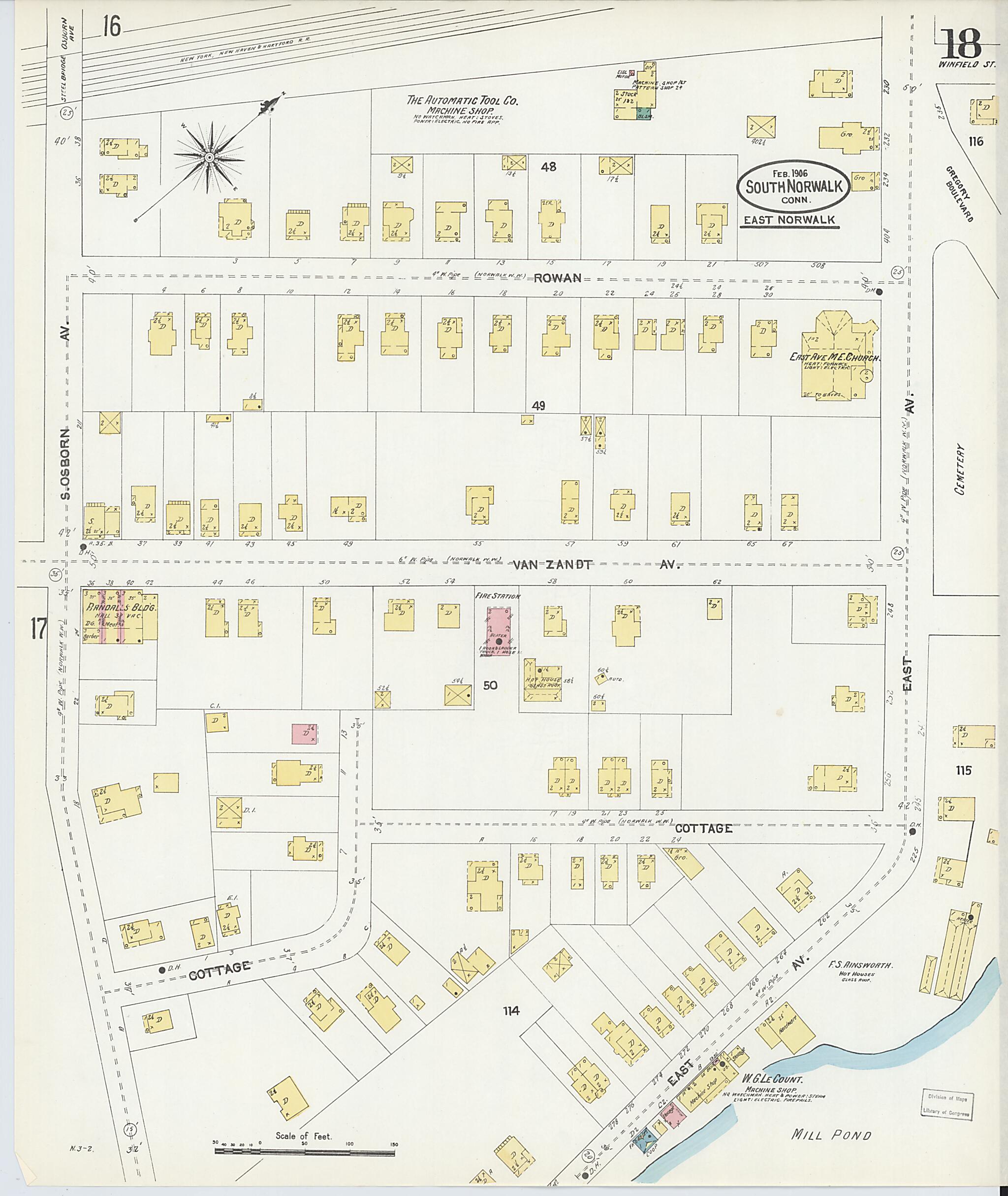 This old map of South Norwalk, Fairfield County, Connecticut was created by Sanborn Map Company in 1906