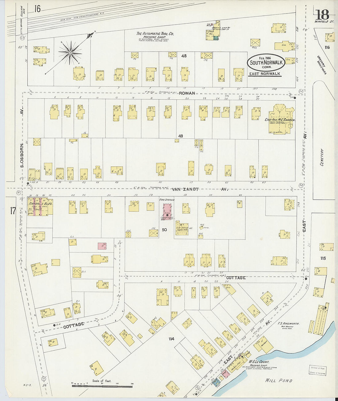 This old map of South Norwalk, Fairfield County, Connecticut was created by Sanborn Map Company in 1906