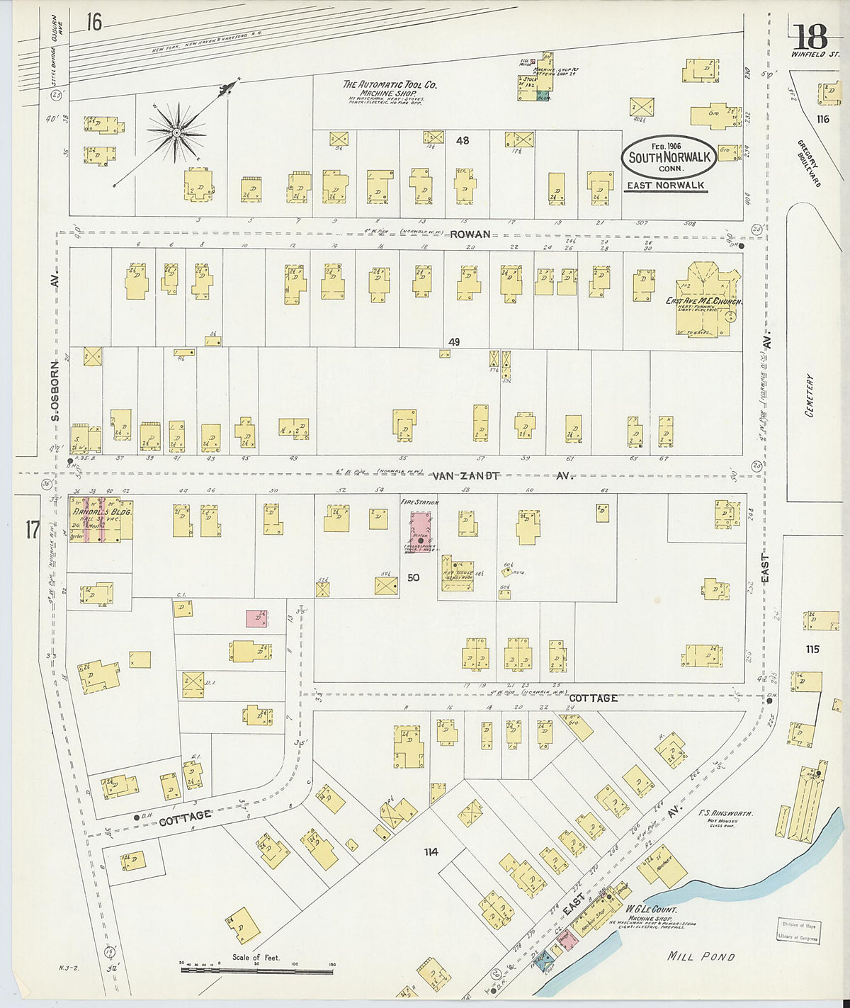 South Norwalk, Fairfield County, Connecticut 1906 (Sheet 18) by Relic Map Company