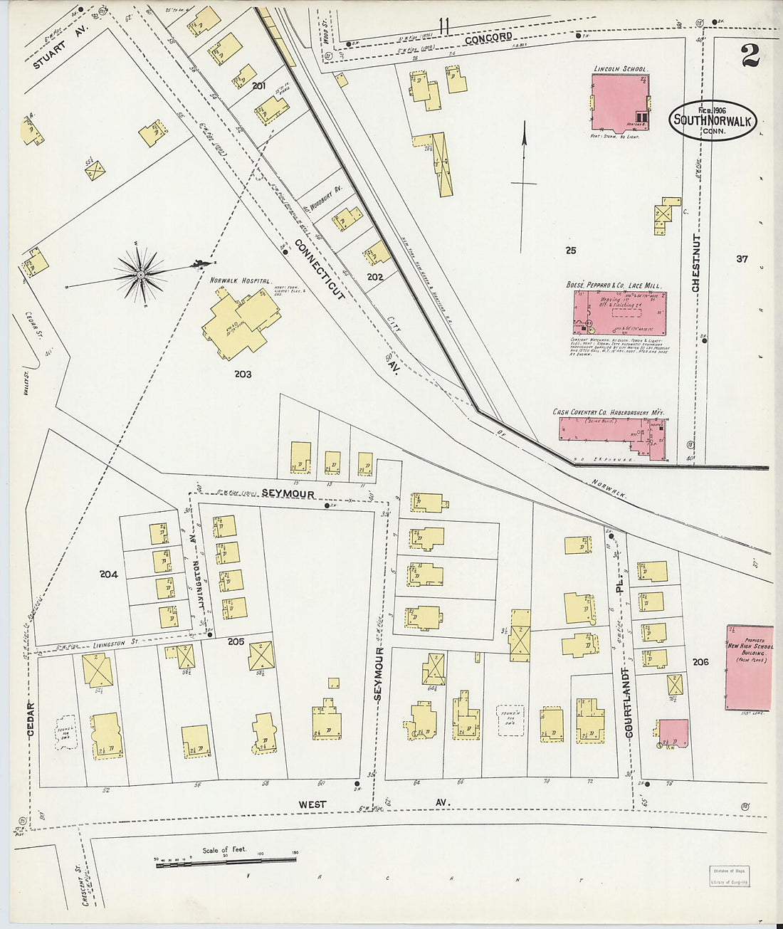 This old map of South Norwalk, Fairfield County, Connecticut was created by Sanborn Map Company in 1906