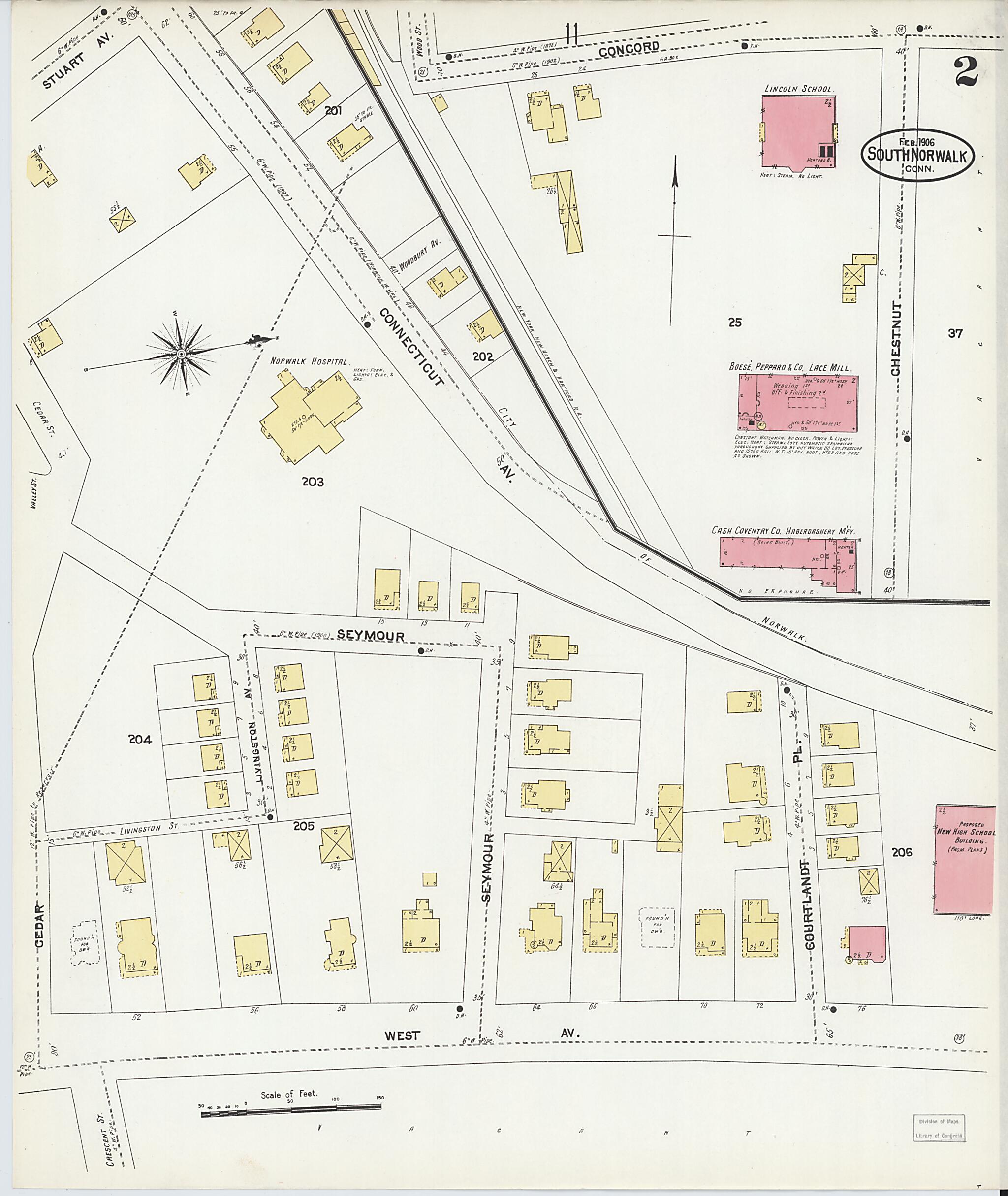 This old map of South Norwalk, Fairfield County, Connecticut was created by Sanborn Map Company in 1906