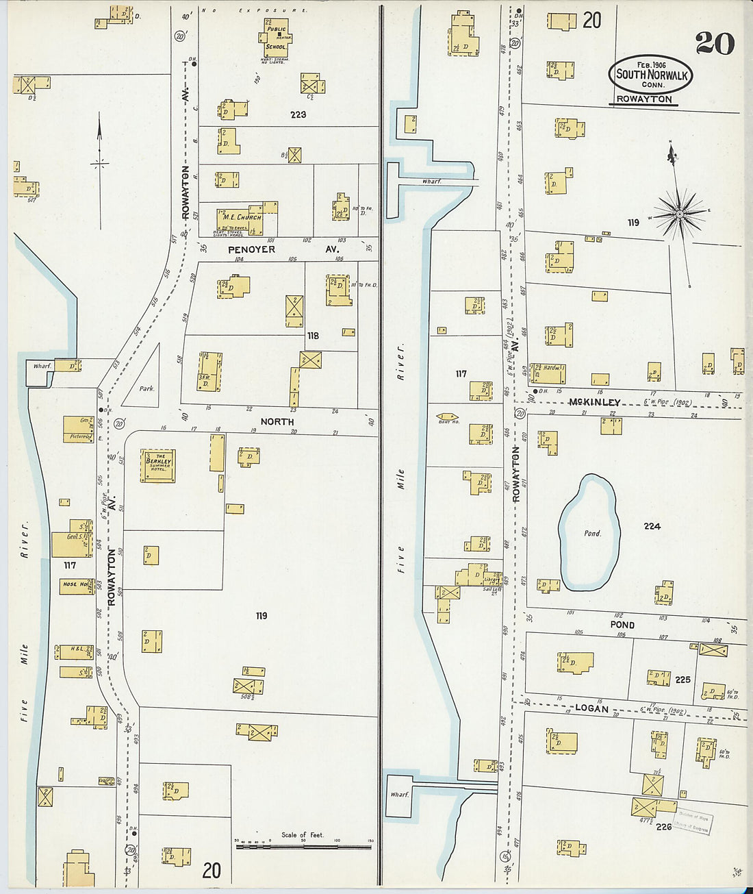 This old map of South Norwalk, Fairfield County, Connecticut was created by Sanborn Map Company in 1906