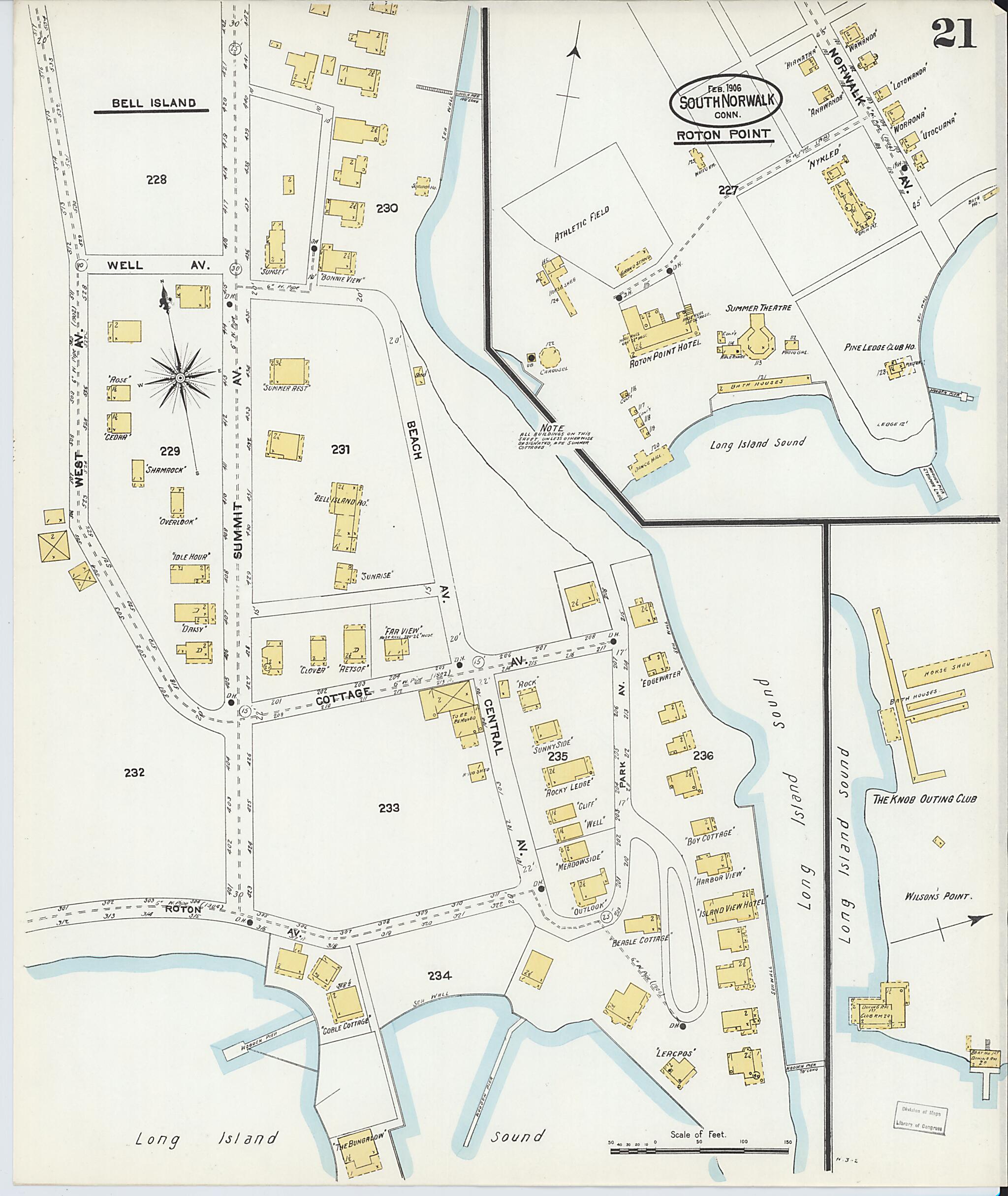 This old map of South Norwalk, Fairfield County, Connecticut was created by Sanborn Map Company in 1906