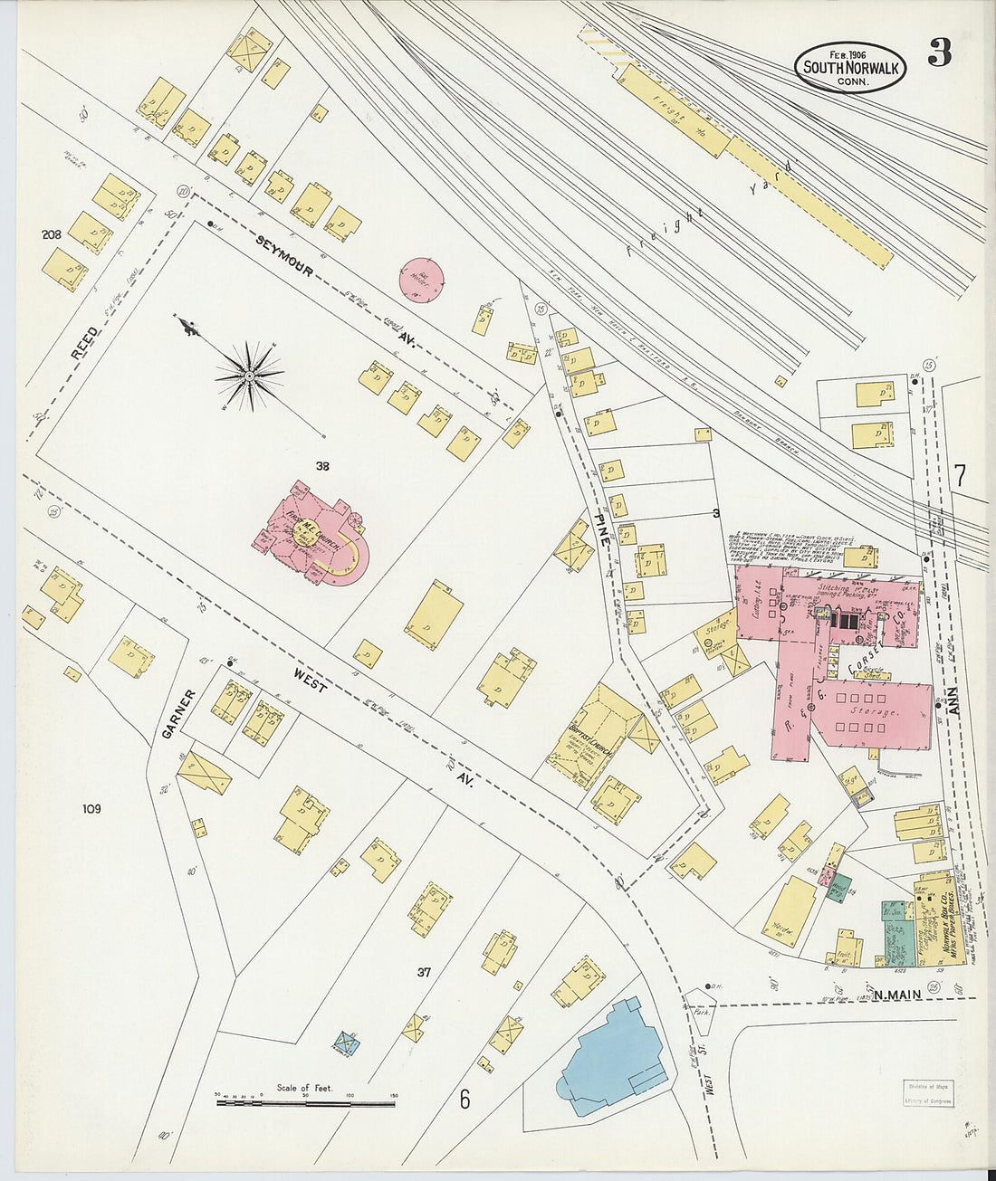 This old map of South Norwalk, Fairfield County, Connecticut was created by Sanborn Map Company in 1906