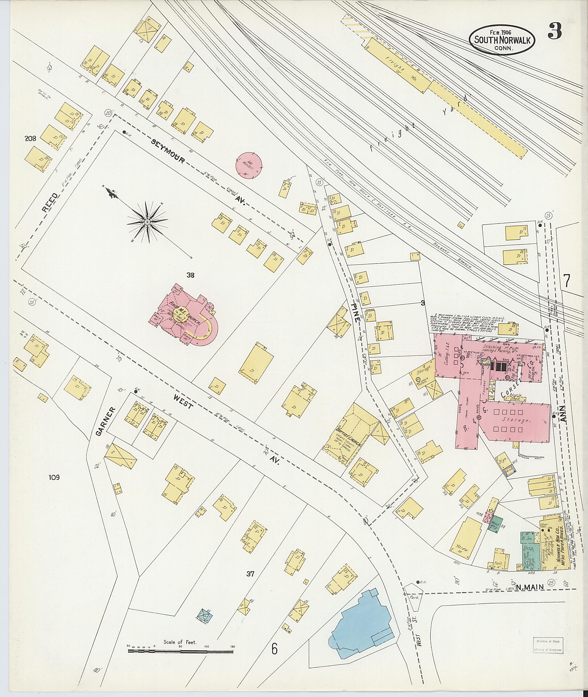 This old map of South Norwalk, Fairfield County, Connecticut was created by Sanborn Map Company in 1906