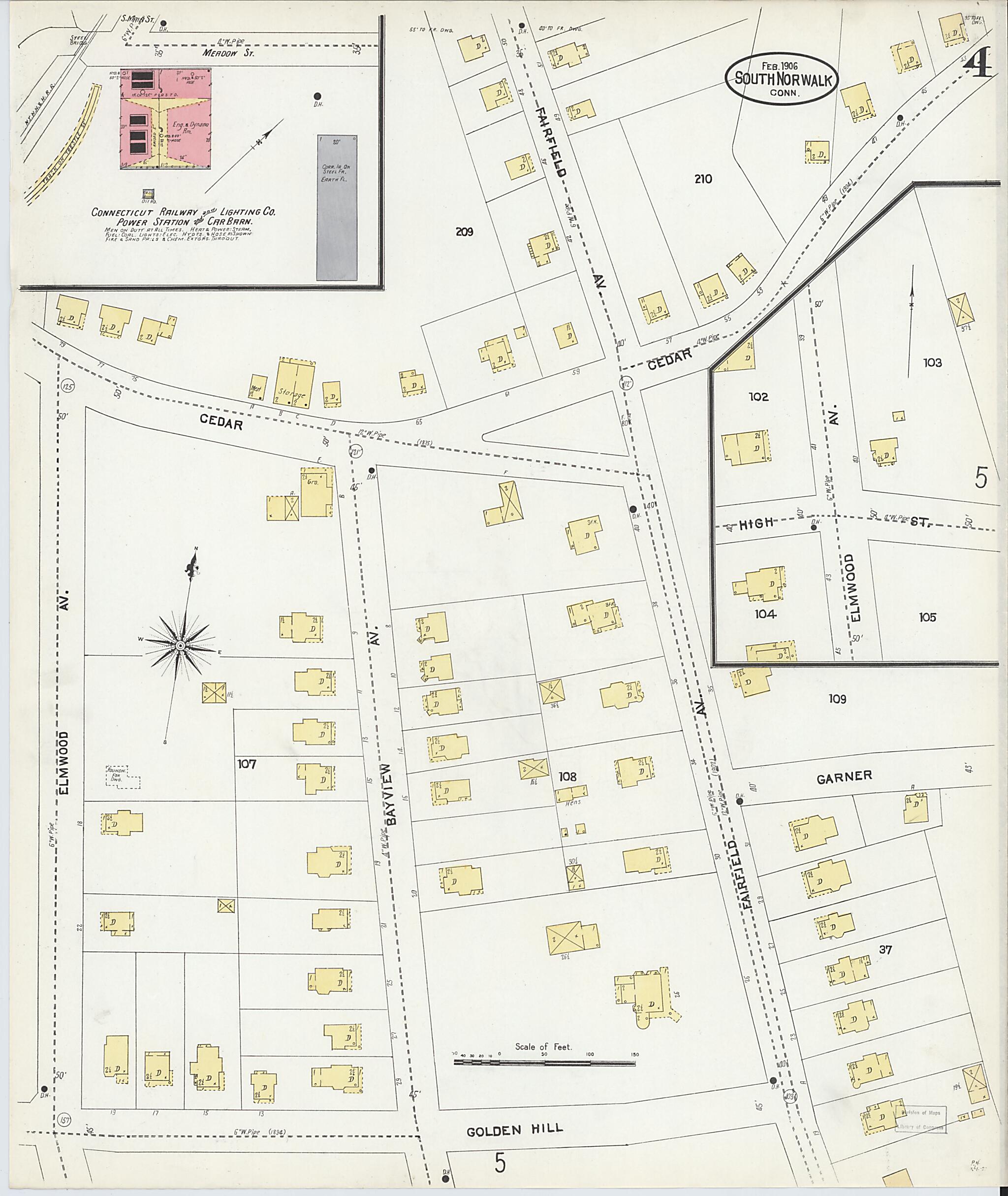 This old map of South Norwalk, Fairfield County, Connecticut was created by Sanborn Map Company in 1906