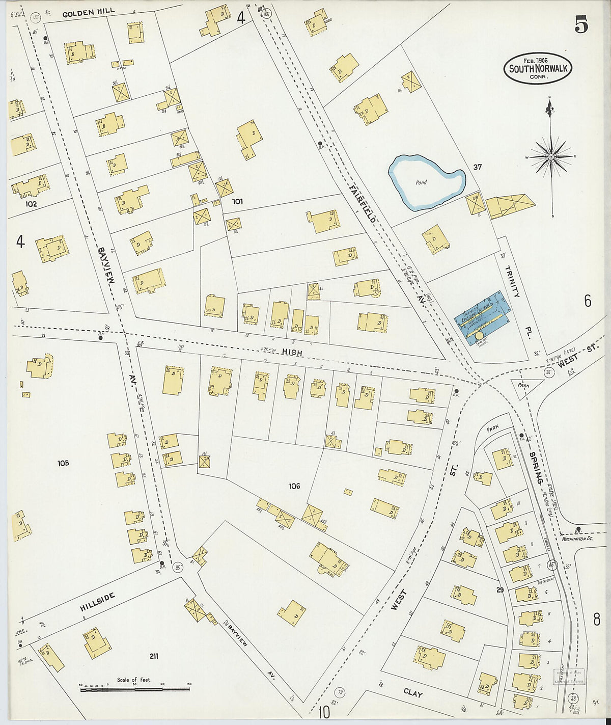 South Norwalk, Fairfield County, Connecticut 1906 (Sheet 5) by Relic Map Company