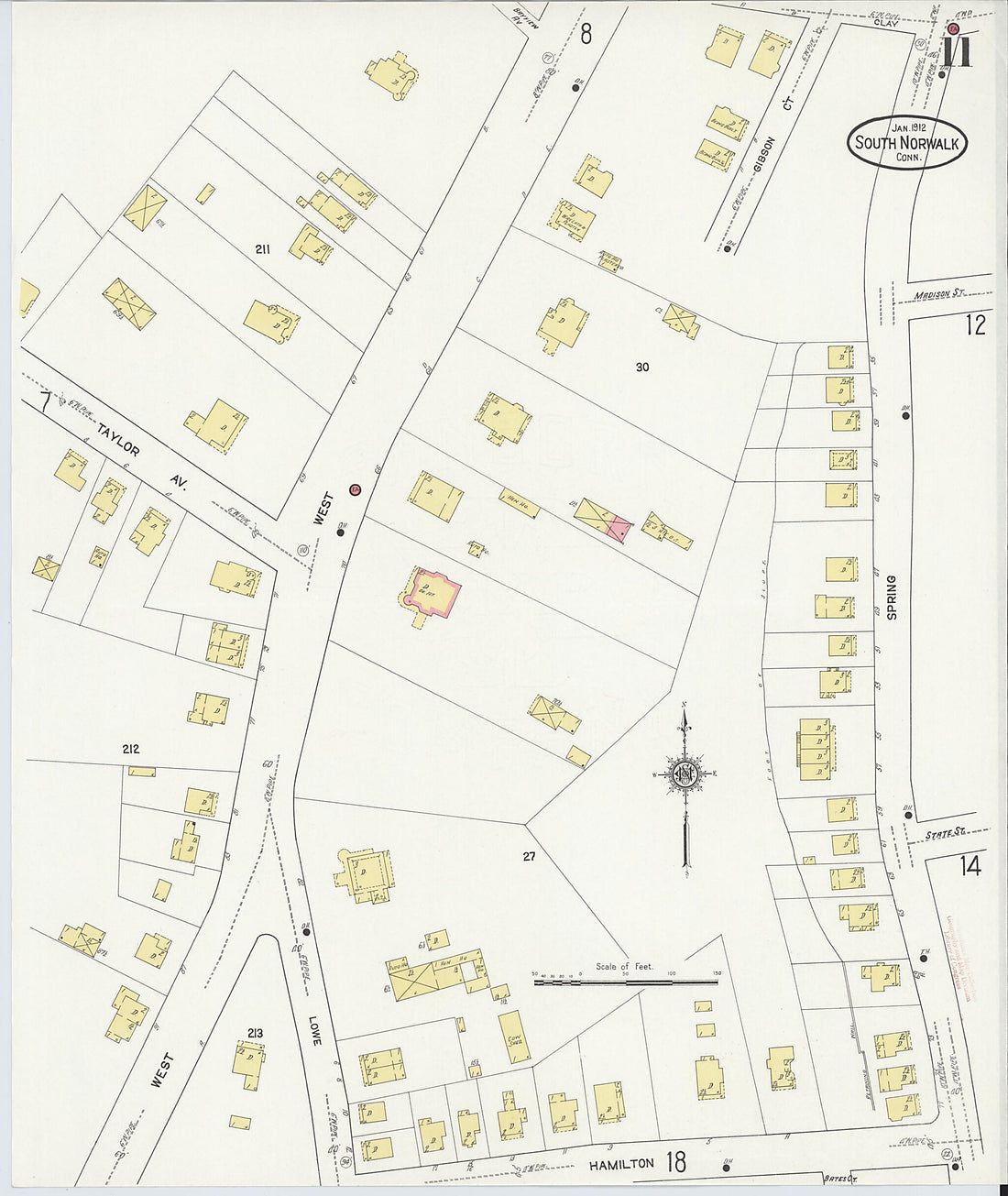 This old map of South Norwalk, Fairfield County, Connecticut was created by Sanborn Map Company in 1912