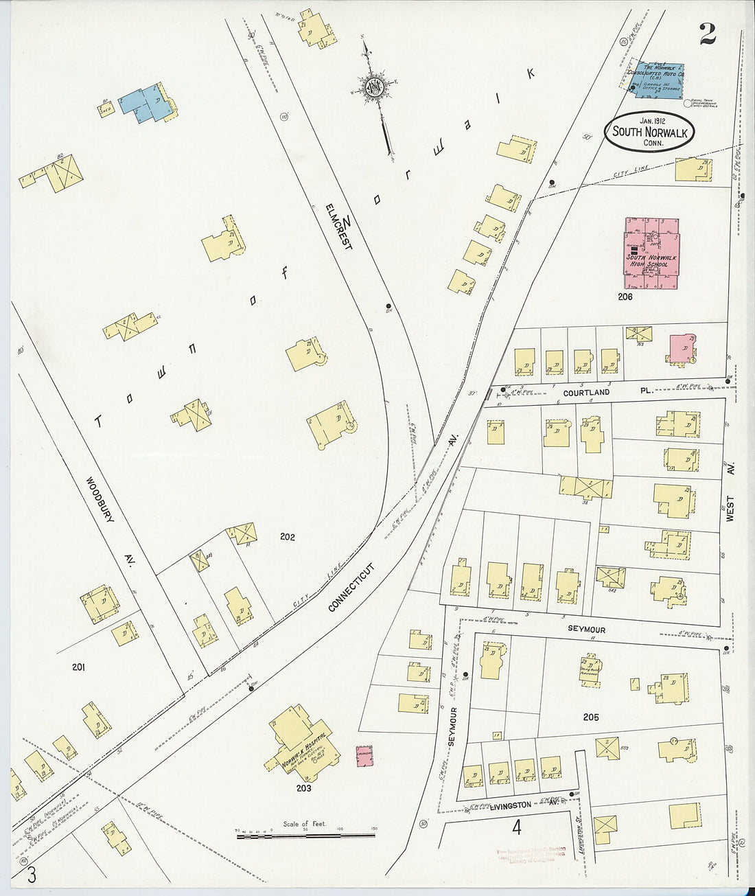 This old map of South Norwalk, Fairfield County, Connecticut was created by Sanborn Map Company in 1912