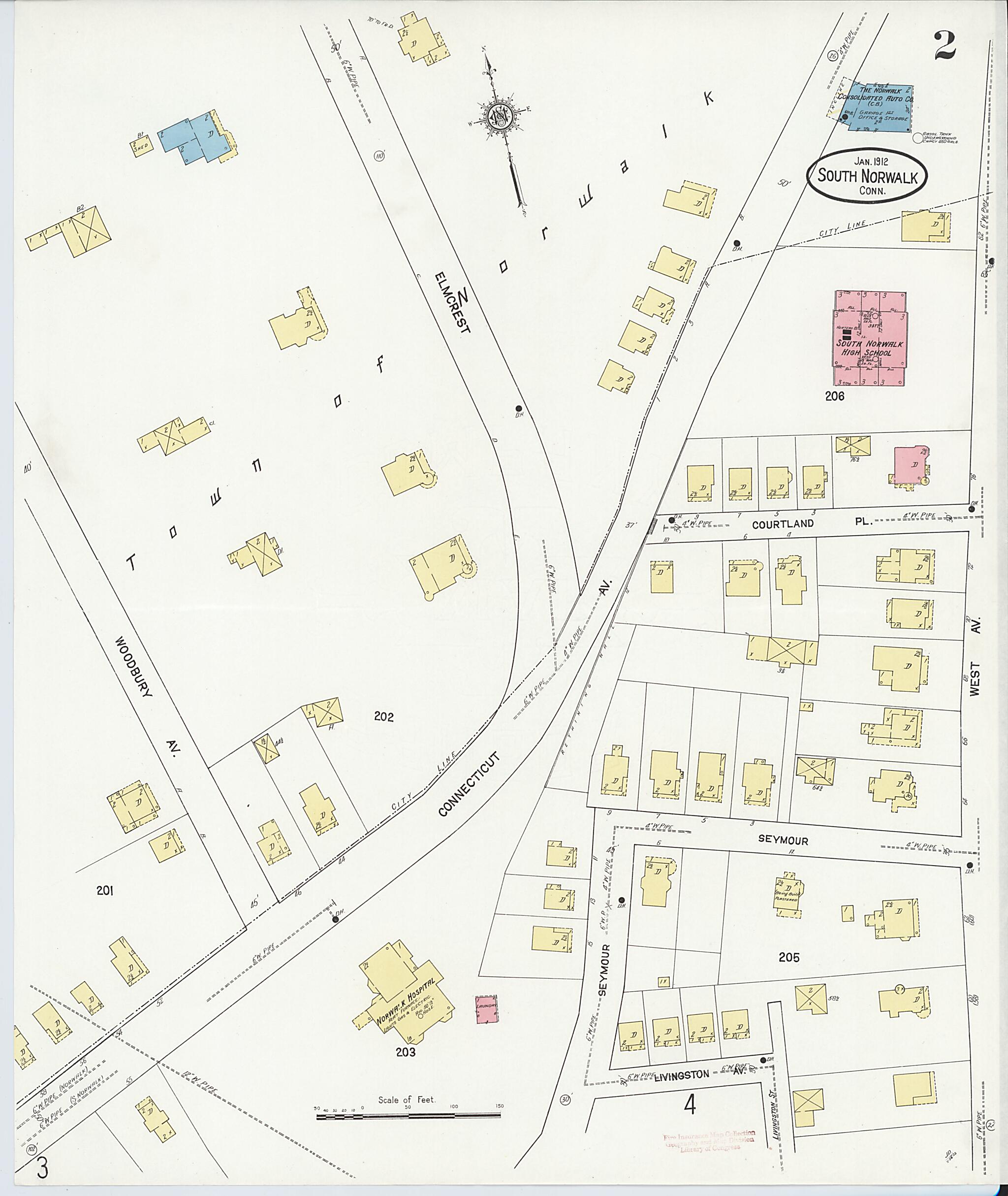 This old map of South Norwalk, Fairfield County, Connecticut was created by Sanborn Map Company in 1912