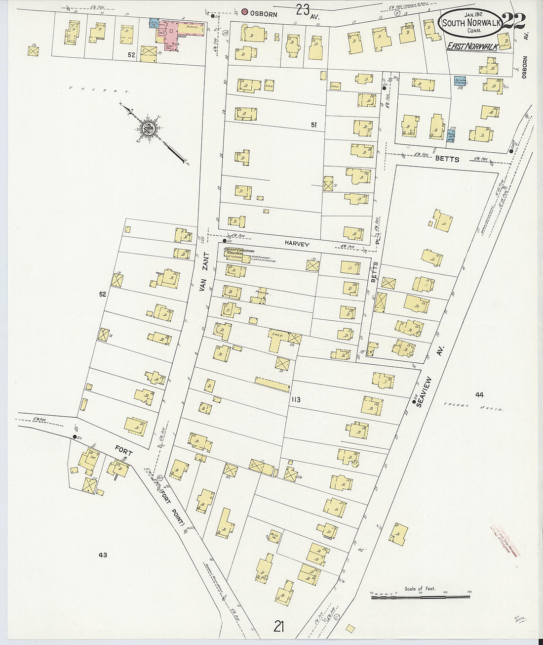 This old map of South Norwalk, Fairfield County, Connecticut was created by Sanborn Map Company in 1912