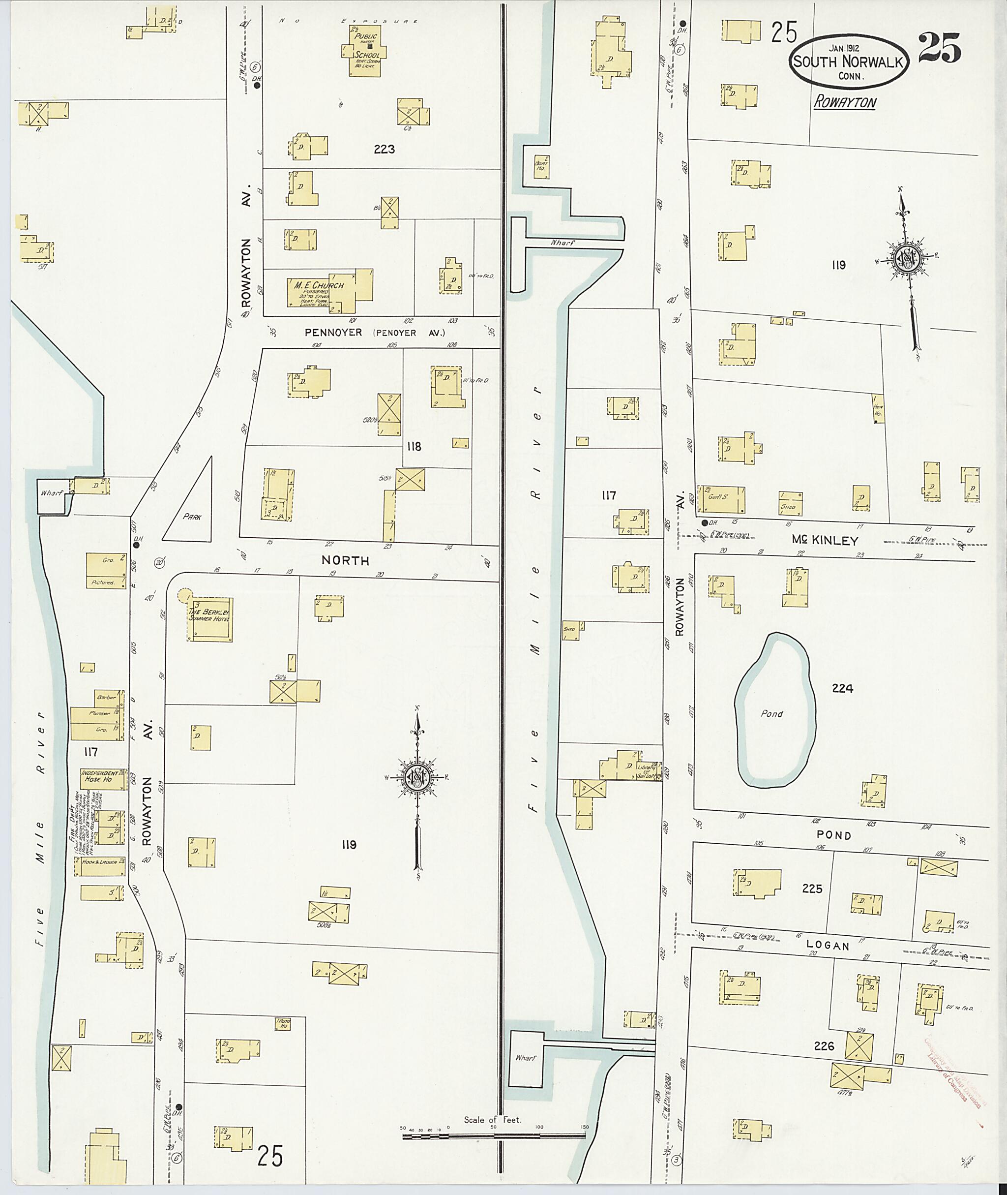 This old map of South Norwalk, Fairfield County, Connecticut was created by Sanborn Map Company in 1912