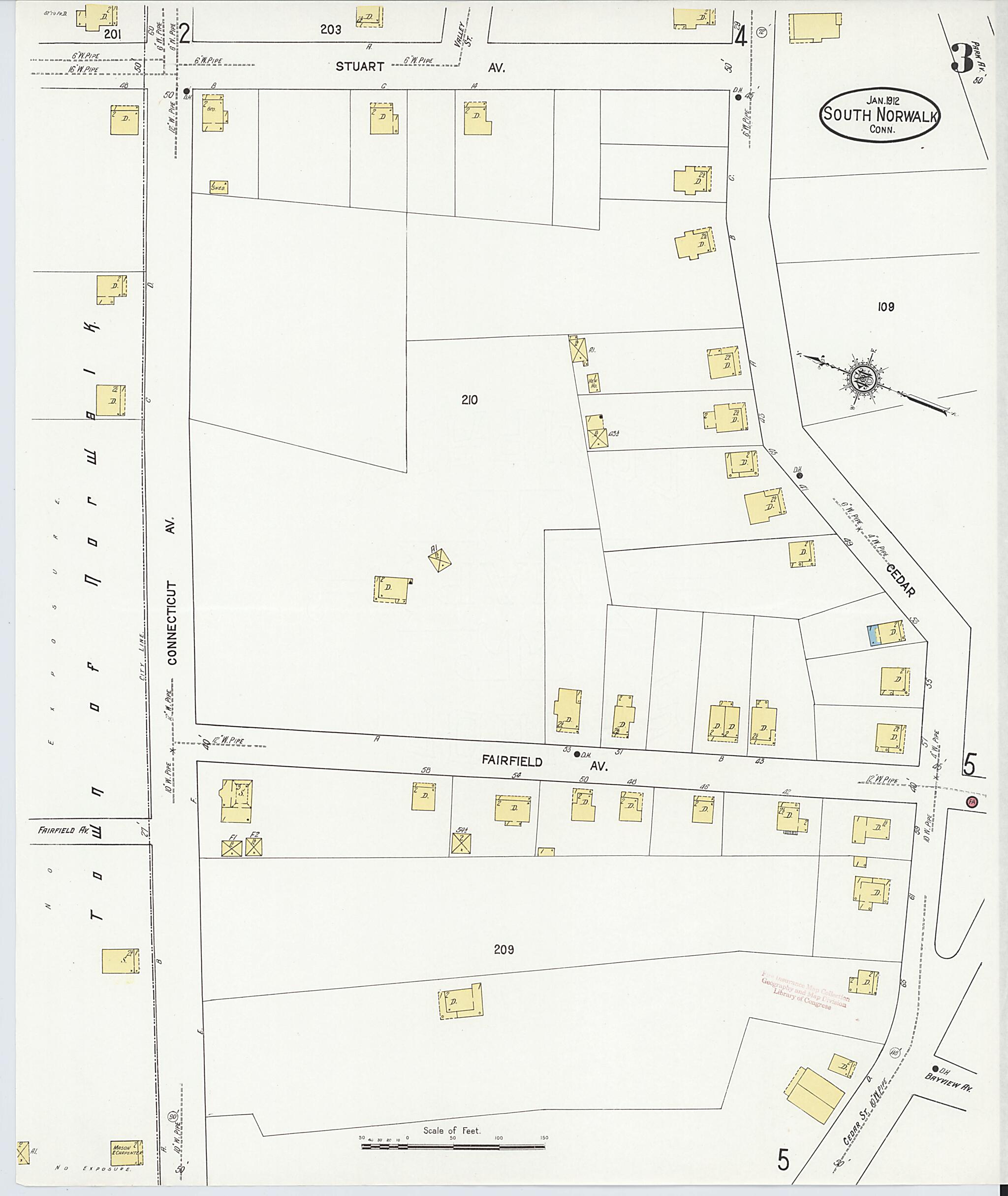 This old map of South Norwalk, Fairfield County, Connecticut was created by Sanborn Map Company in 1912