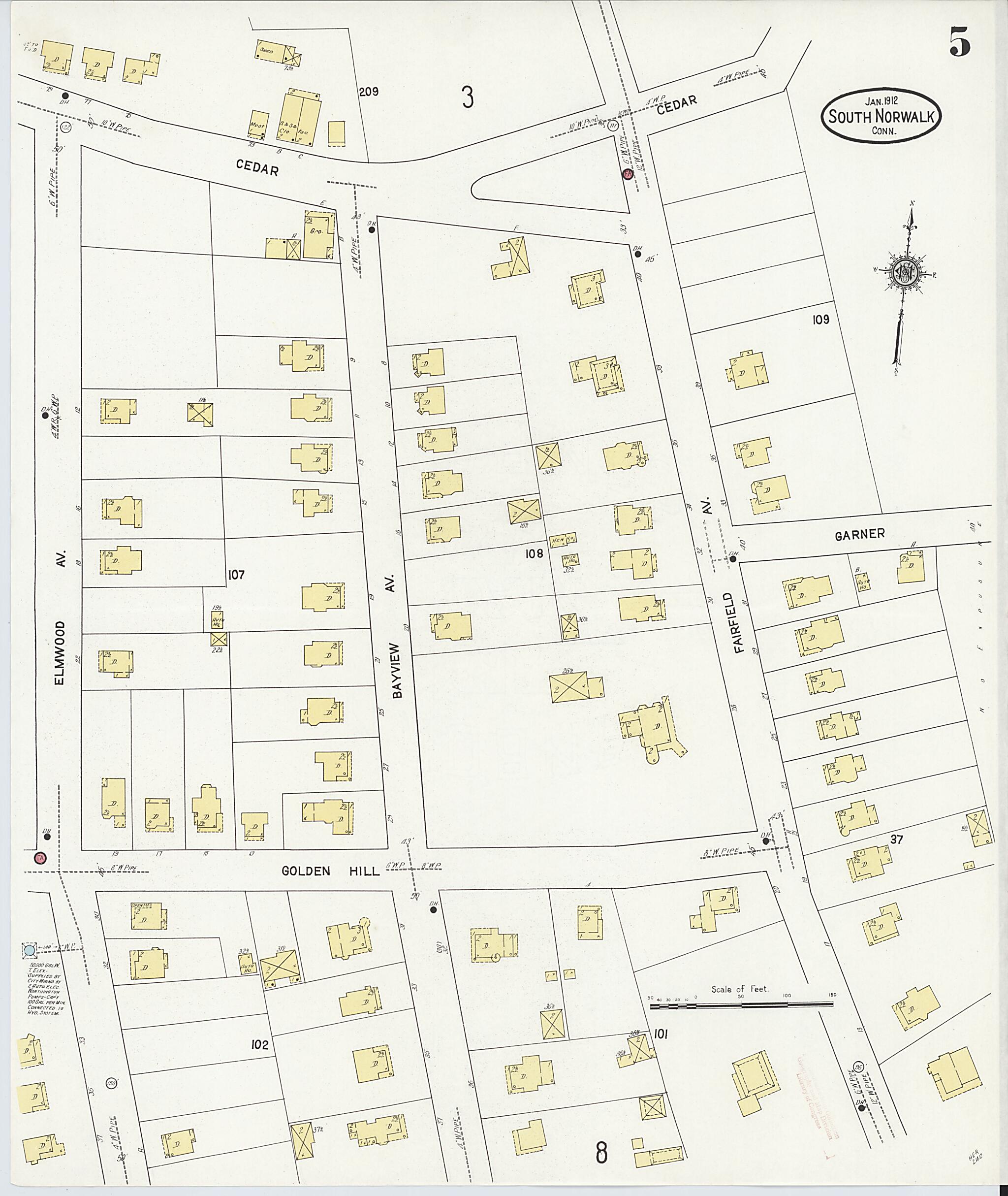 This old map of South Norwalk, Fairfield County, Connecticut was created by Sanborn Map Company in 1912