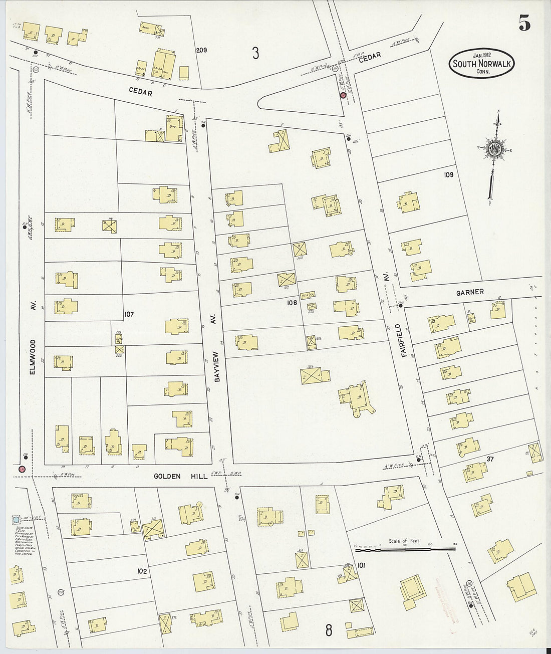 This old map of South Norwalk, Fairfield County, Connecticut was created by Sanborn Map Company in 1912