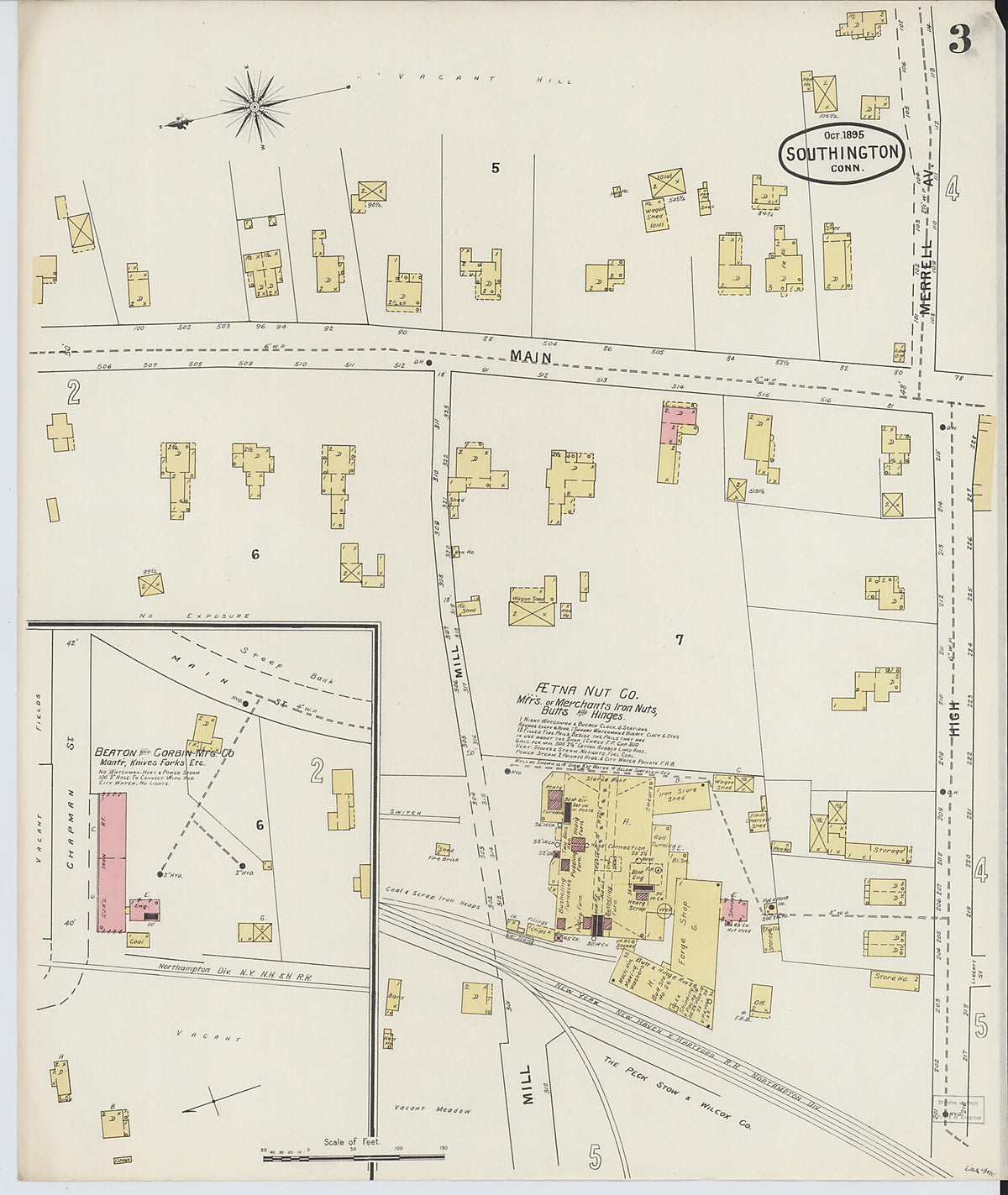Southington, Hartford County, Connecticut 1895 (Sheet 3 of 9) by Relic Map Company