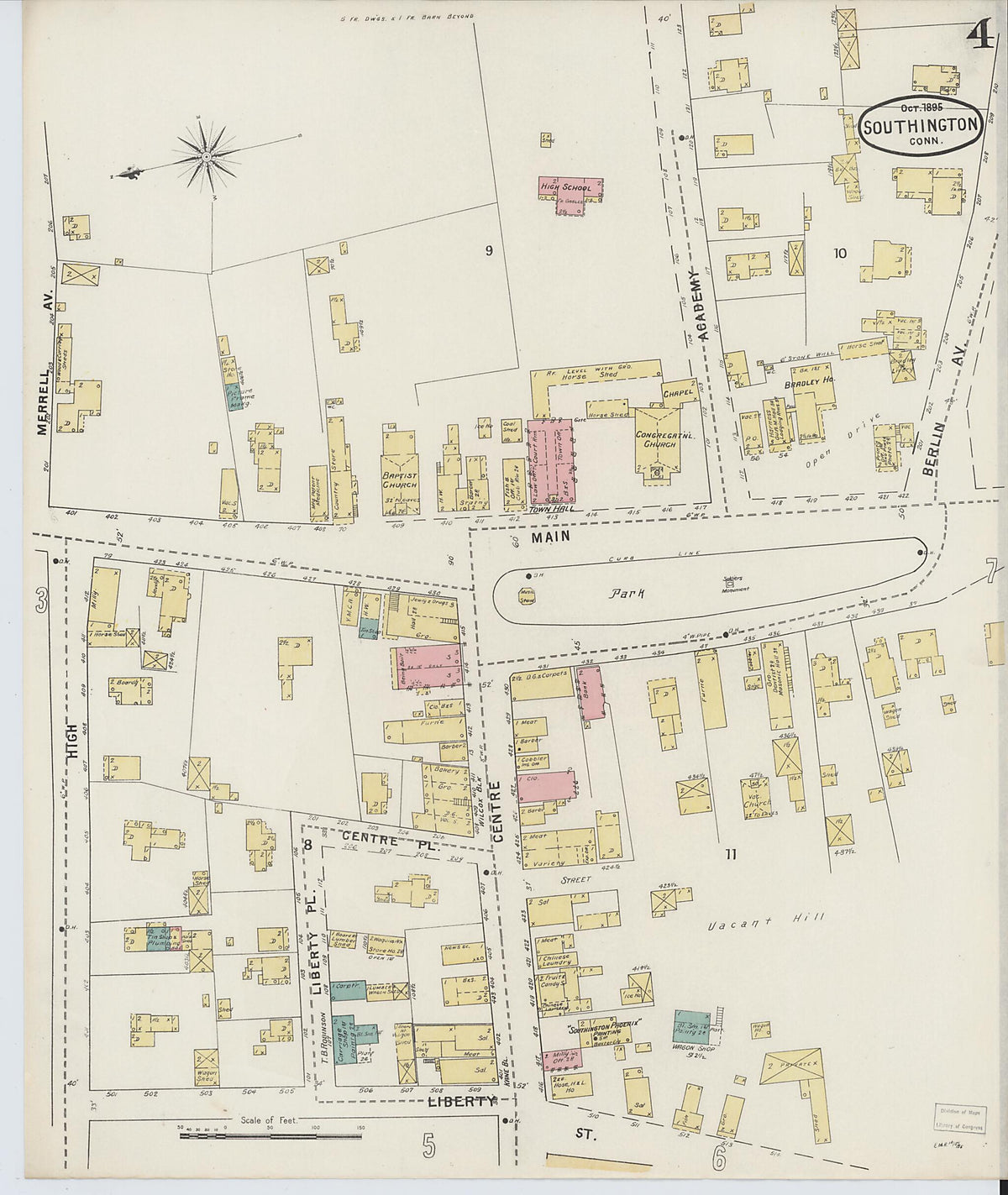 Southington, Hartford County, Connecticut 1895 (Sheet 4 of 9) by Relic Map Company