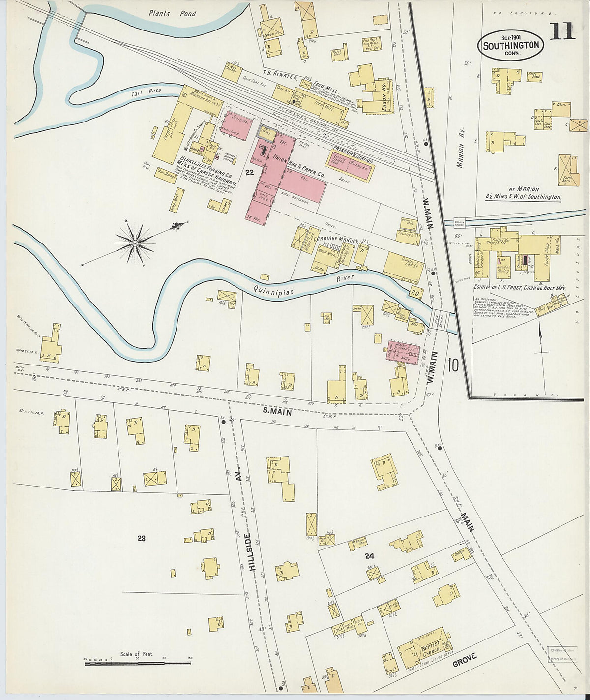 Southington, Hartford County, Connecticut 1901 (Sheet 11) by Relic Map Company