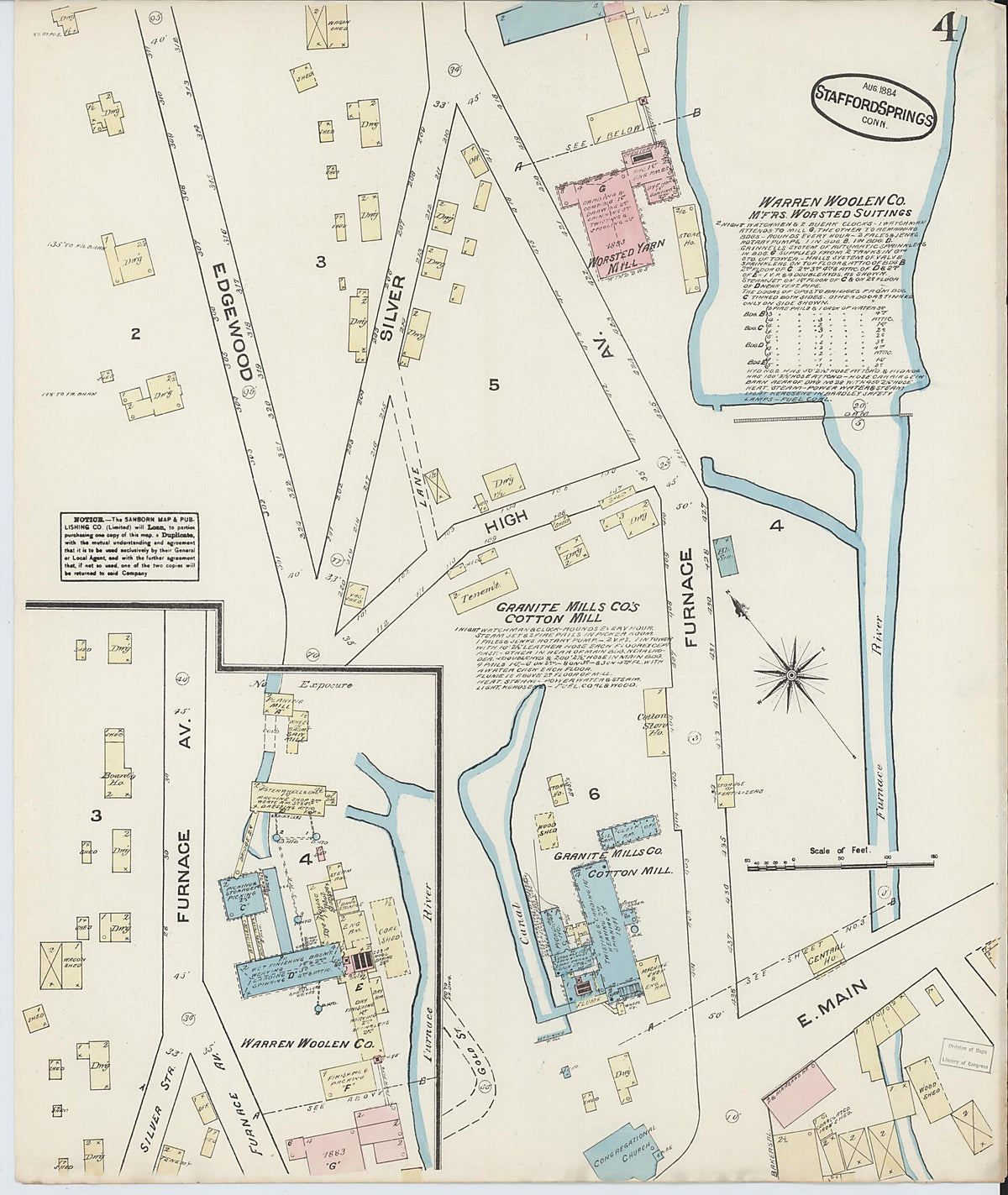 Stafford Springs, Tolland County, Connecticut 1884 (Sheet 4 of 4) by Relic Map Company