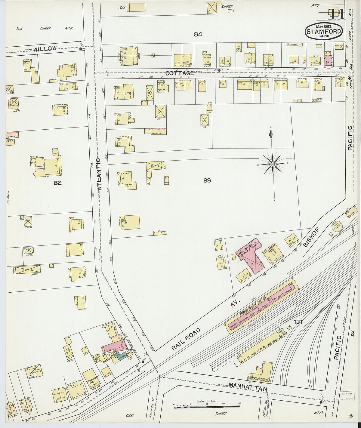 Stamford, Fairfield County, Connecticut 1892 (Sheet 11 of 17) by Relic Map Company