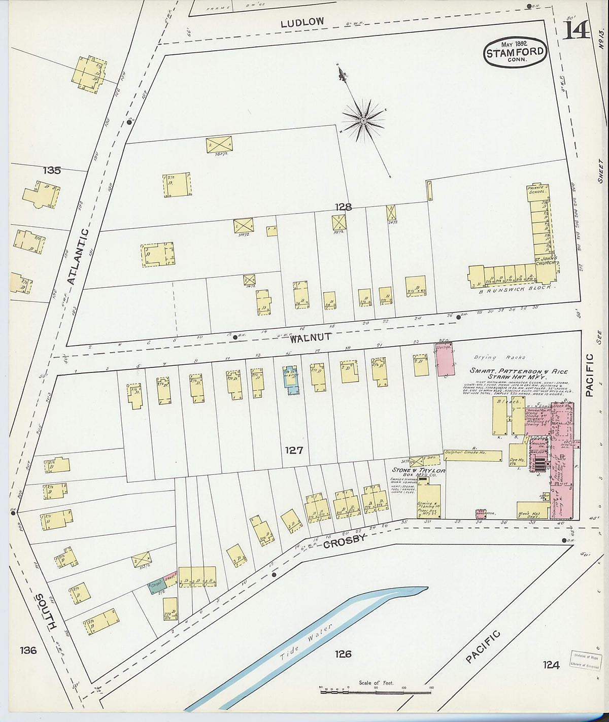 Stamford, Fairfield County, Connecticut 1892 (Sheet 14 of 17) by Relic Map Company