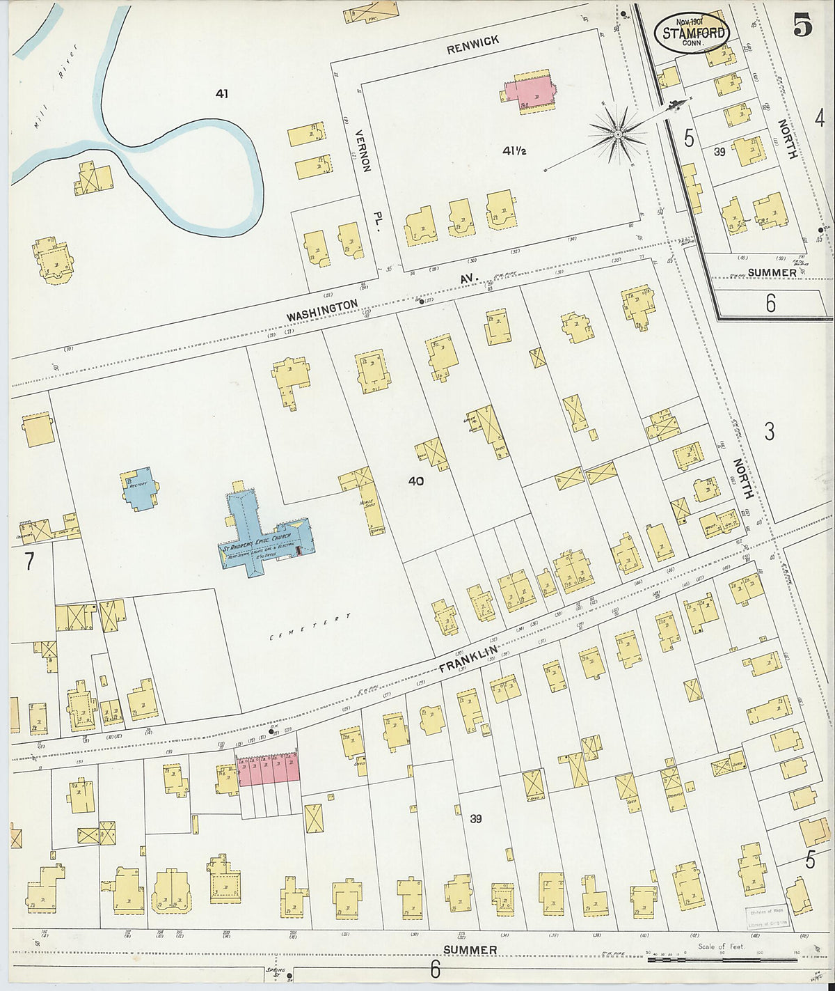 Stamford, Fairfield County, Connecticut 1901 (Sheet 5 of 26) by Relic Map Company