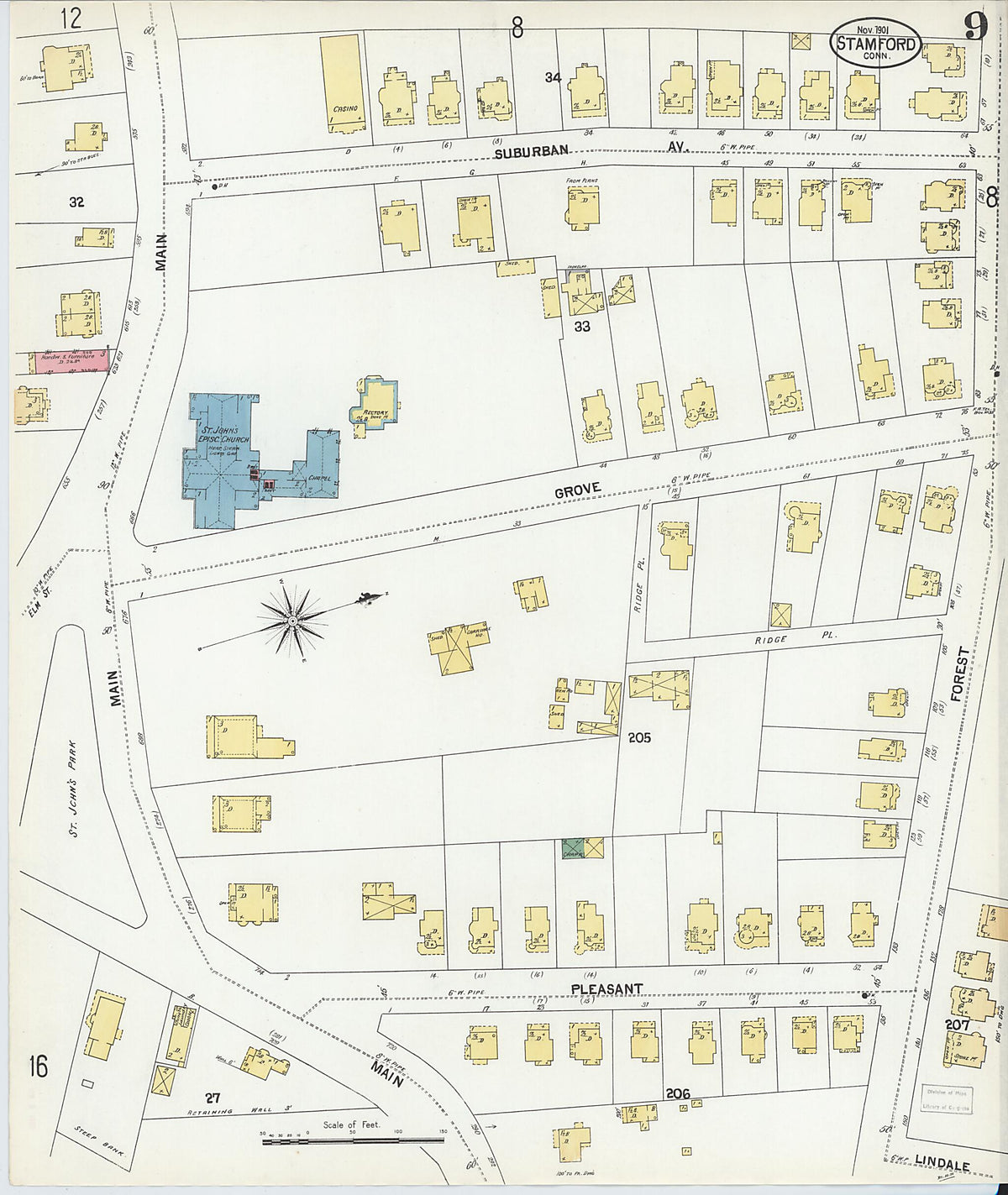 Stamford, Fairfield County, Connecticut 1901 (Sheet 9 of 26) by Relic Map Company