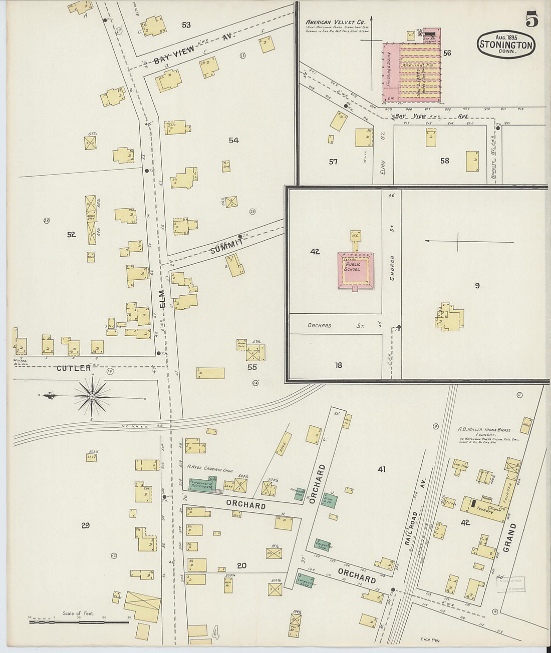 This old map of Stonington, New London County, Connecticut was created by Sanborn Map Company in 1895