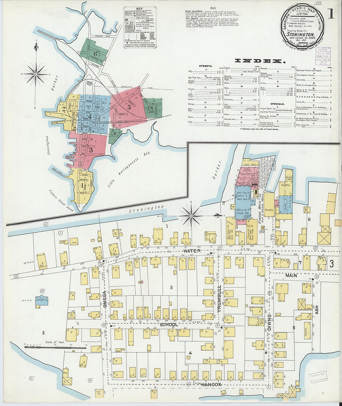Stonington, New London County, Connecticut 1901 (Sheet 1 of 6) by Relic Map Company