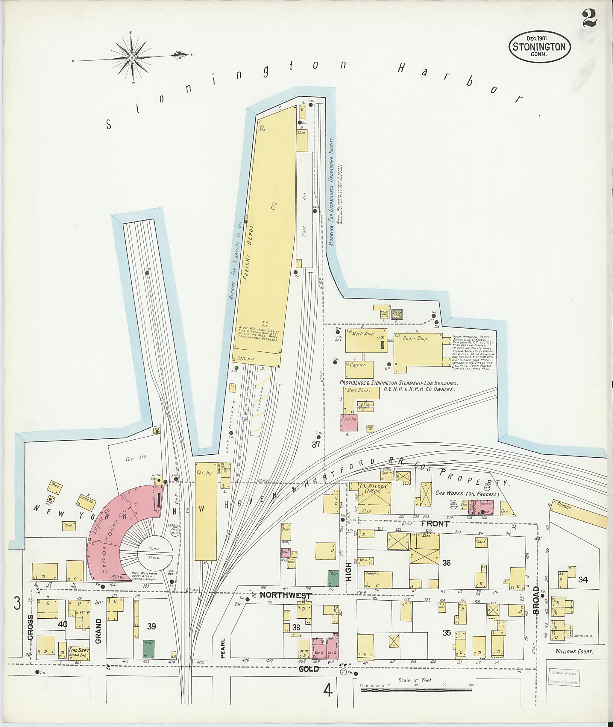 This old map of Stonington, New London County, Connecticut was created by Sanborn Map Company in 1901