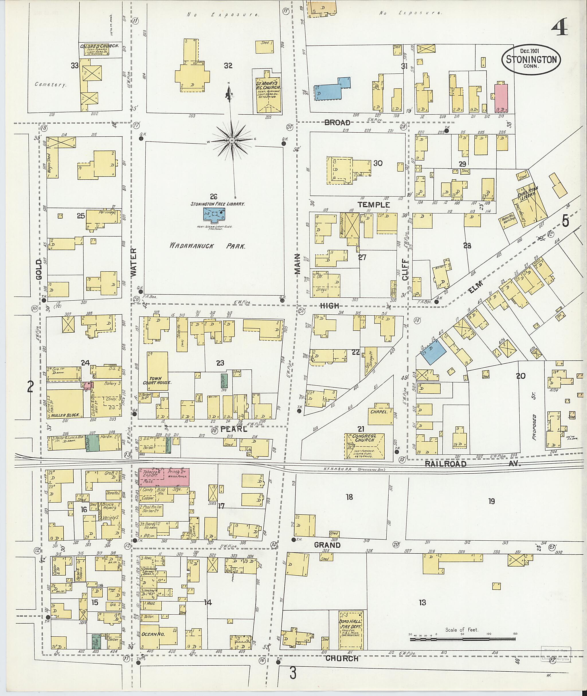 This old map of Stonington, New London County, Connecticut was created by Sanborn Map Company in 1901