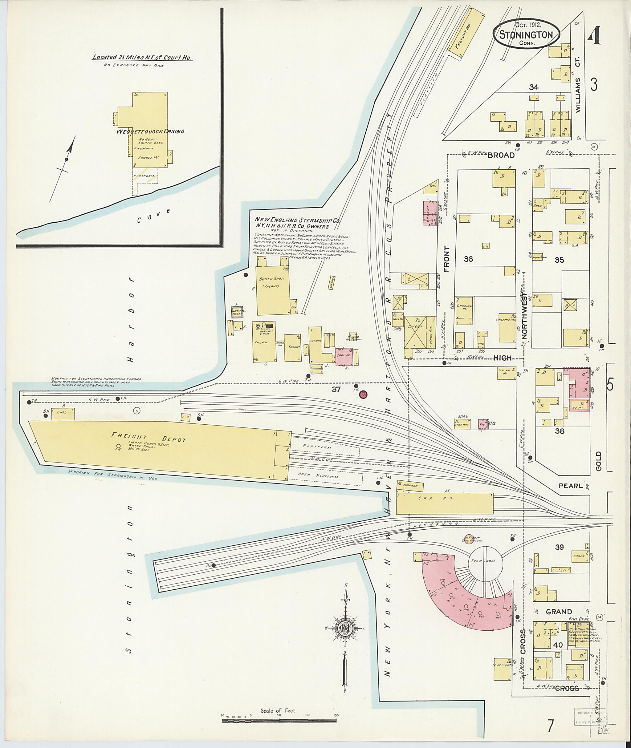This old map of Stonington, New London County, Connecticut was created by Sanborn Map Company in 1912