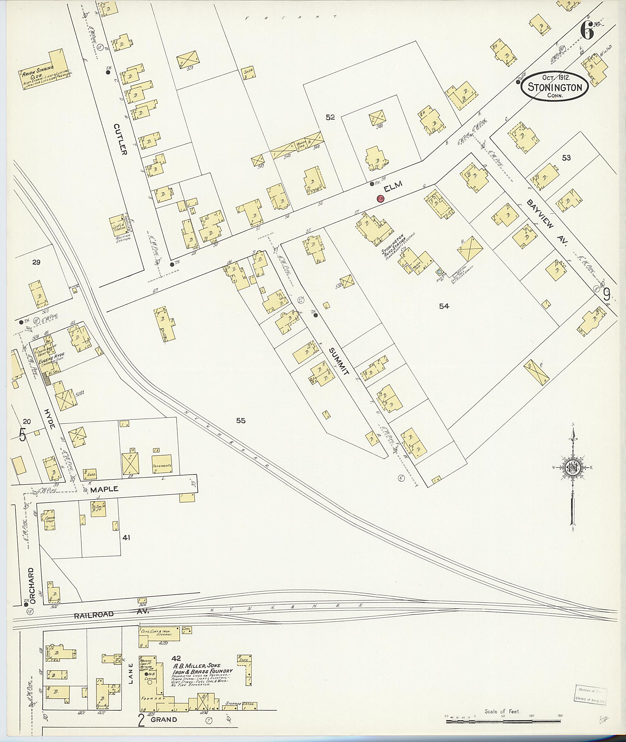This old map of Stonington, New London County, Connecticut was created by Sanborn Map Company in 1912