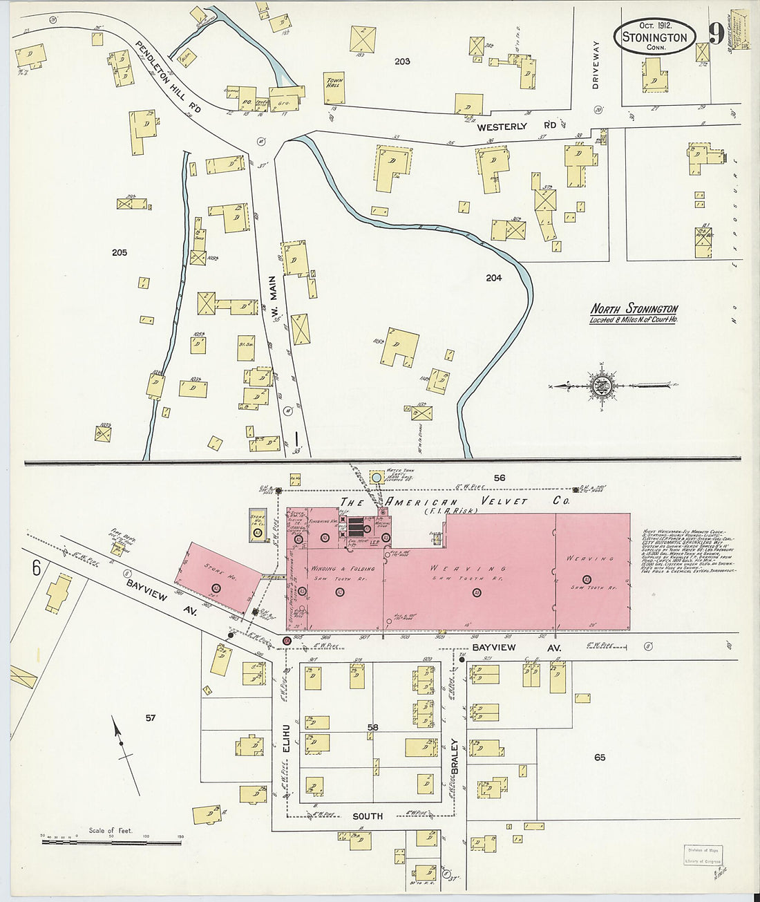 This old map of Stonington, New London County, Connecticut was created by Sanborn Map Company in 1912