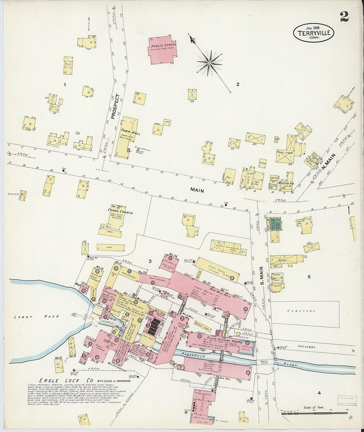Terryville, Litchfield County, Connecticut 1908 (Sheet 2 of 3) by Relic Map Company