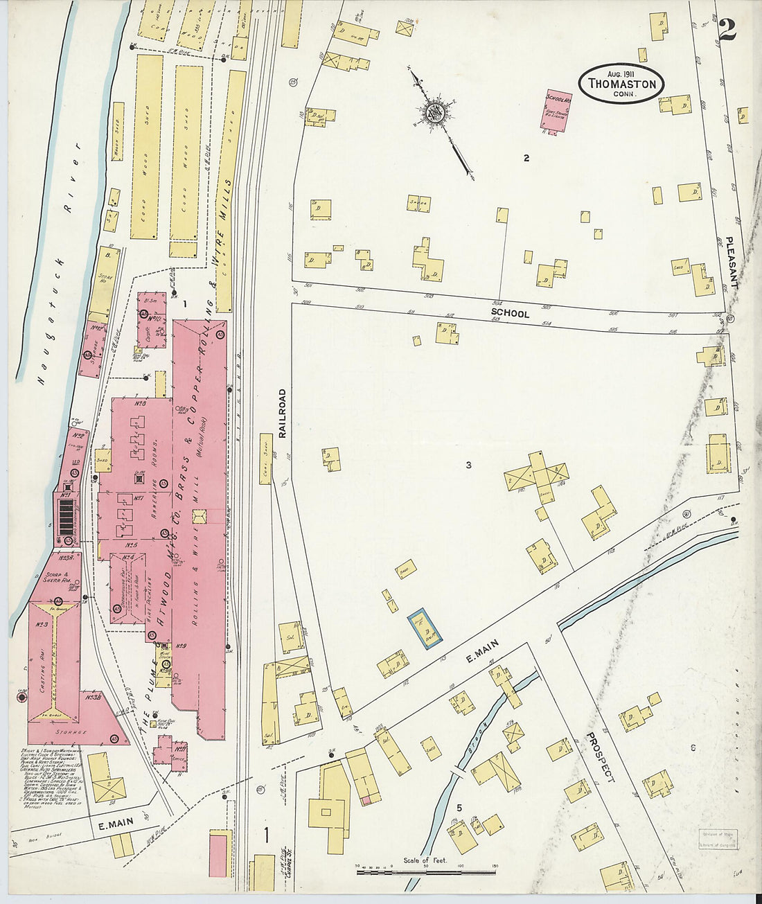 This old map of Thomaston, Litchfield County, Connecticut was created by Sanborn Map Company in 1911