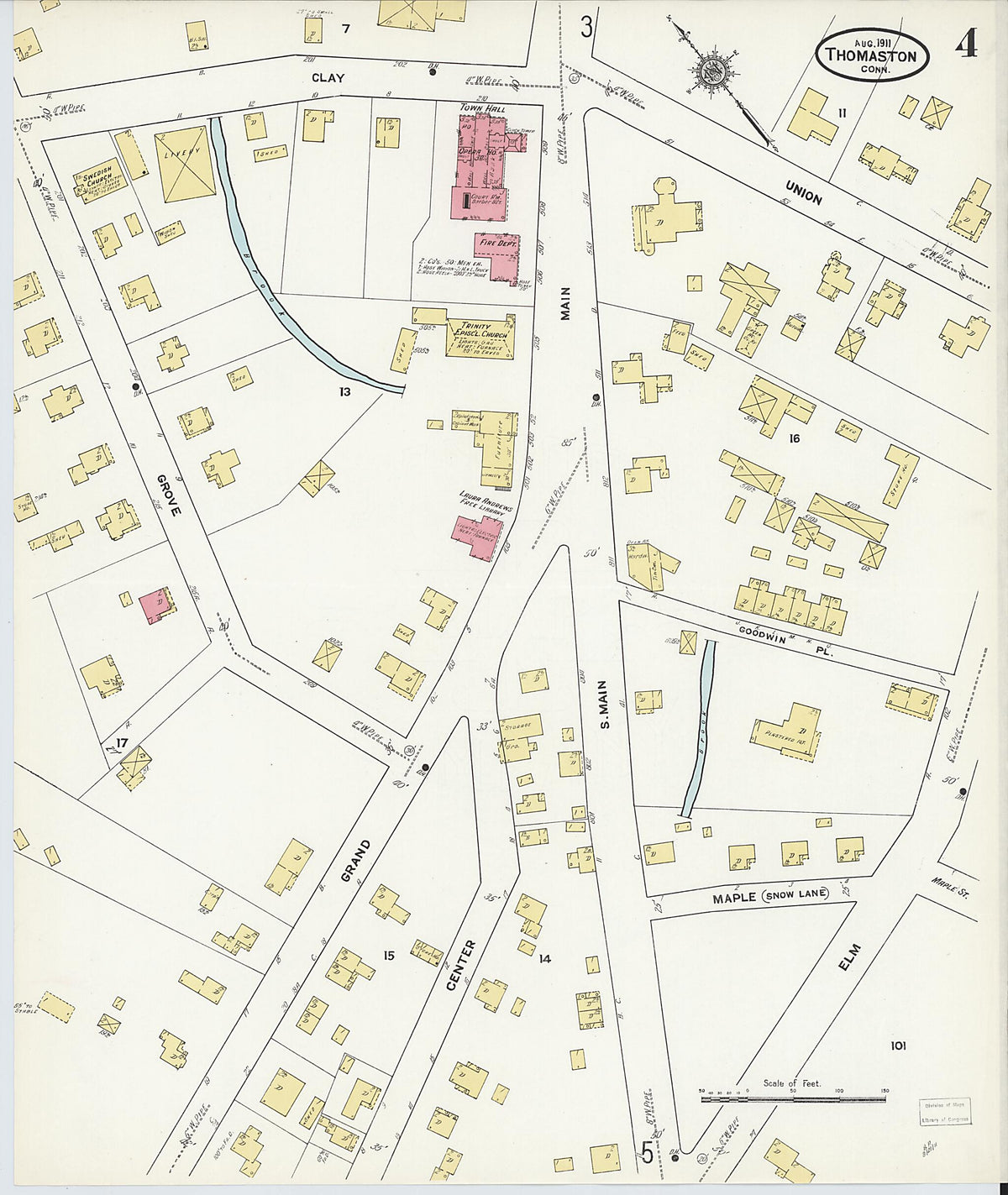 Thomaston, Litchfield County, Connecticut 1911 (Sheet 4 of 5) by Relic Map Company