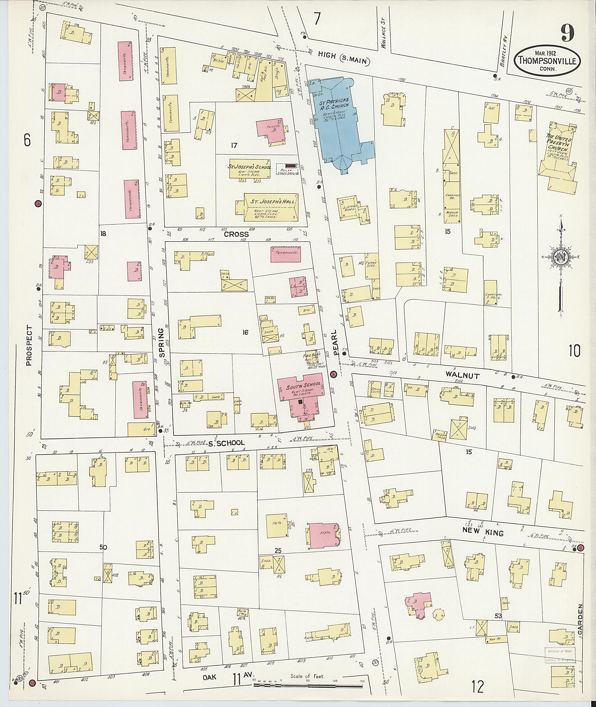 This old map of Thompsonville, Hartford County, Connecticut was created by Sanborn Map Company in 1912