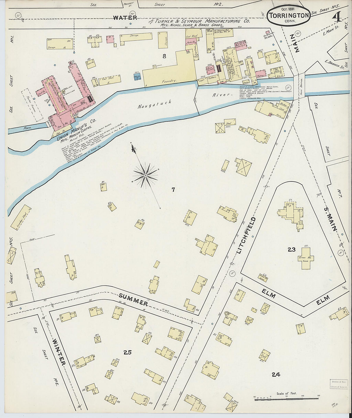 Torrington, Litchfield County, Connecticut 1891 (Sheet 4 of 7) by Relic Map Company