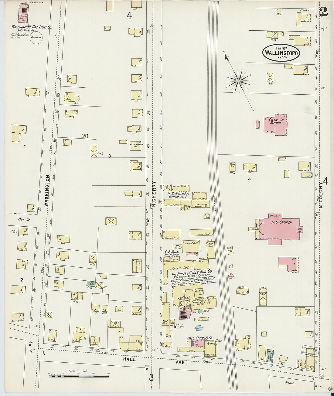 This old map of Wallingford, New Haven County, Connecticut was created by Sanborn Map Company in 1897