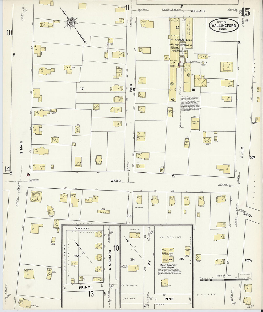 This old map of Wallingford, New Haven County, Connecticut was created by Sanborn Map Company in 1911