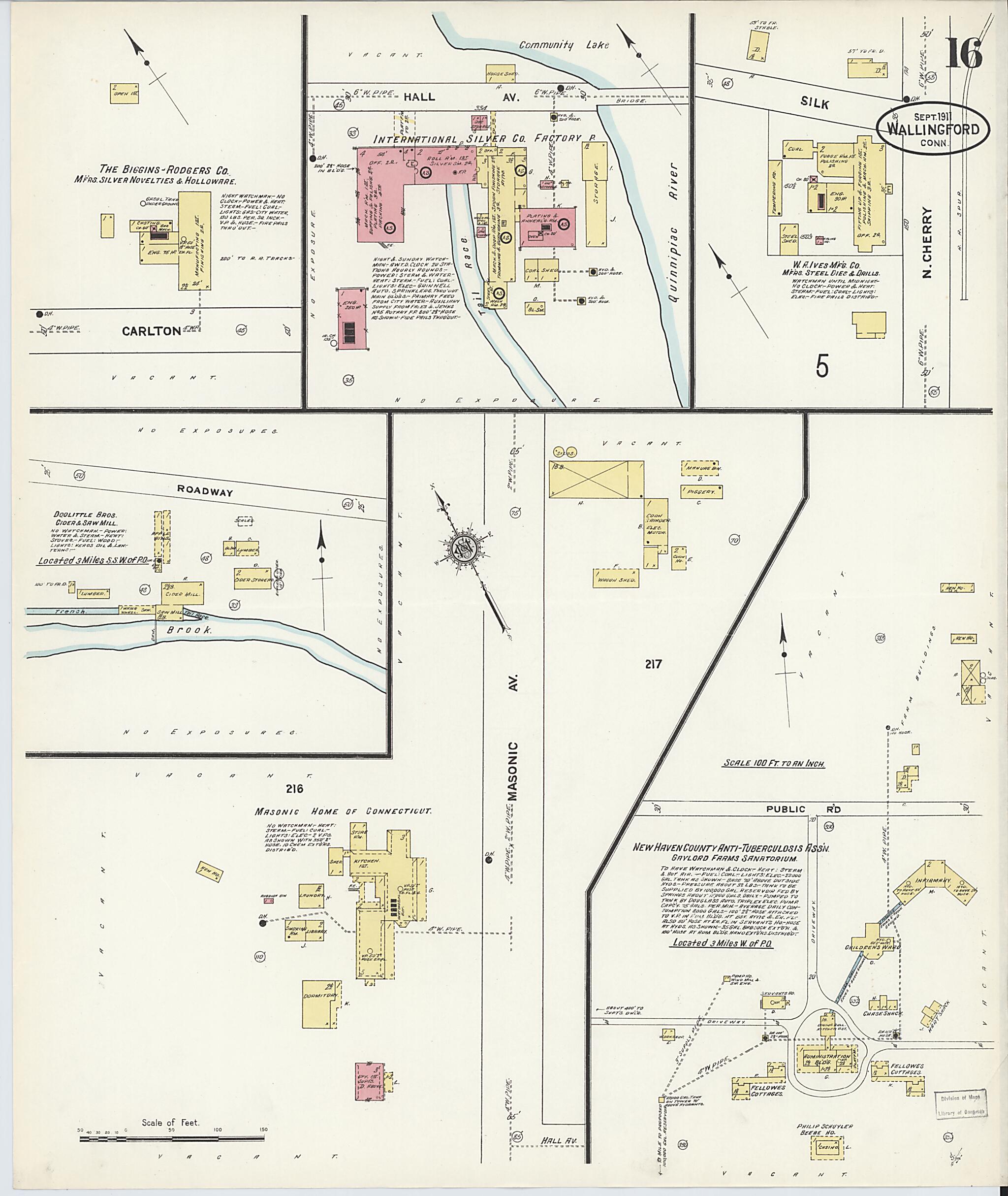 This old map of Wallingford, New Haven County, Connecticut was created by Sanborn Map Company in 1911