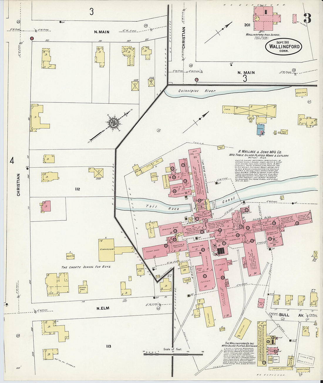This old map of Wallingford, New Haven County, Connecticut was created by Sanborn Map Company in 1911