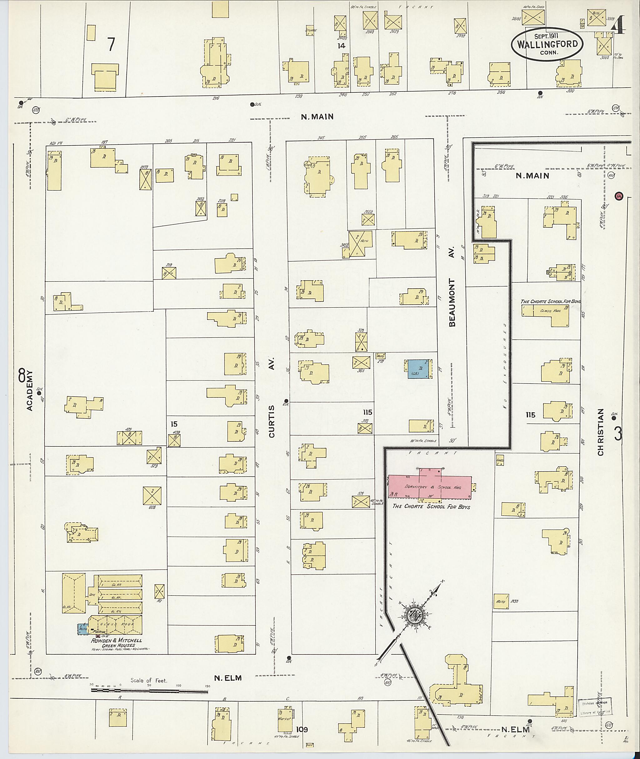 This old map of Wallingford, New Haven County, Connecticut was created by Sanborn Map Company in 1911